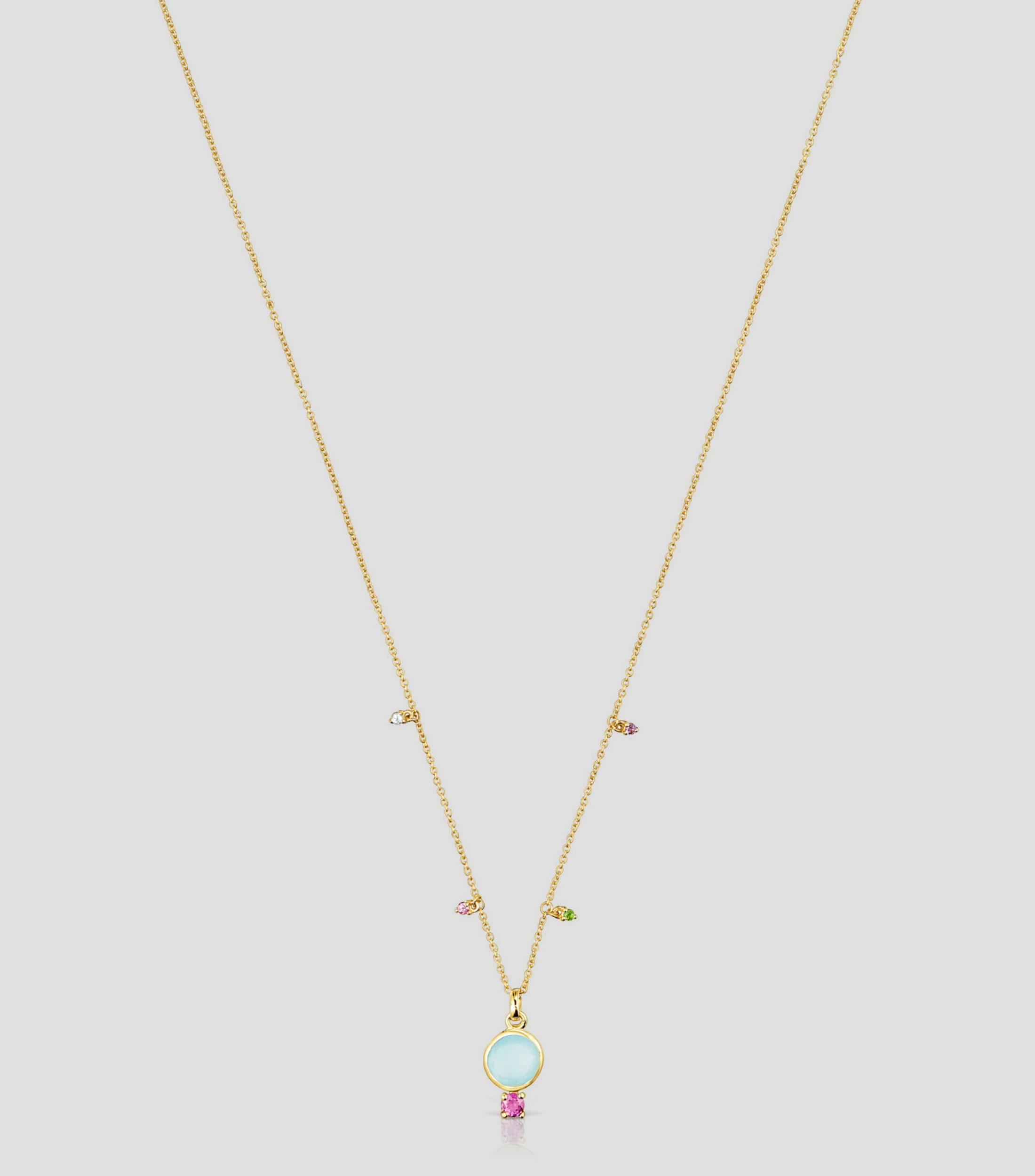 Collar con dije redondo en Oro de 18 Kilates Virtual Garden Mujer