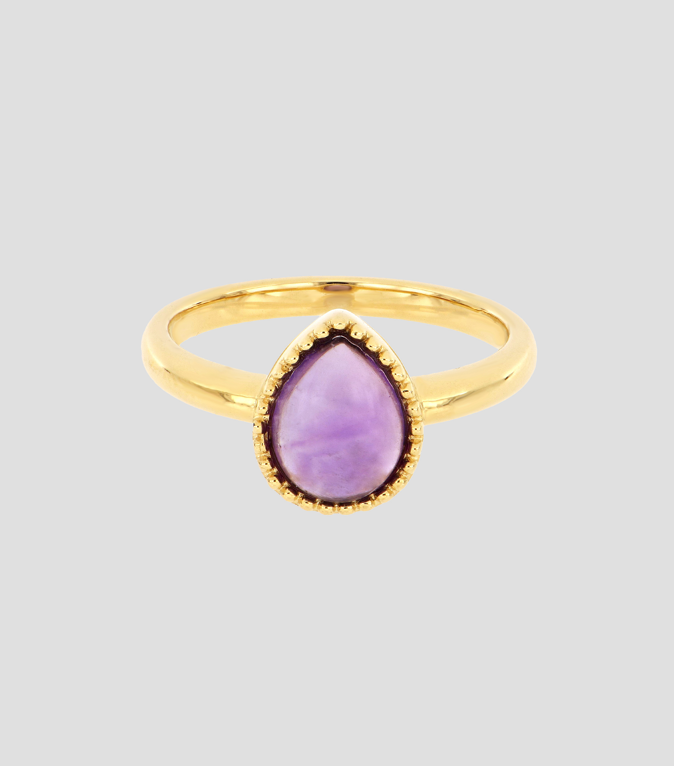 Anillo en oro de 18 Kts con amatista Mujer