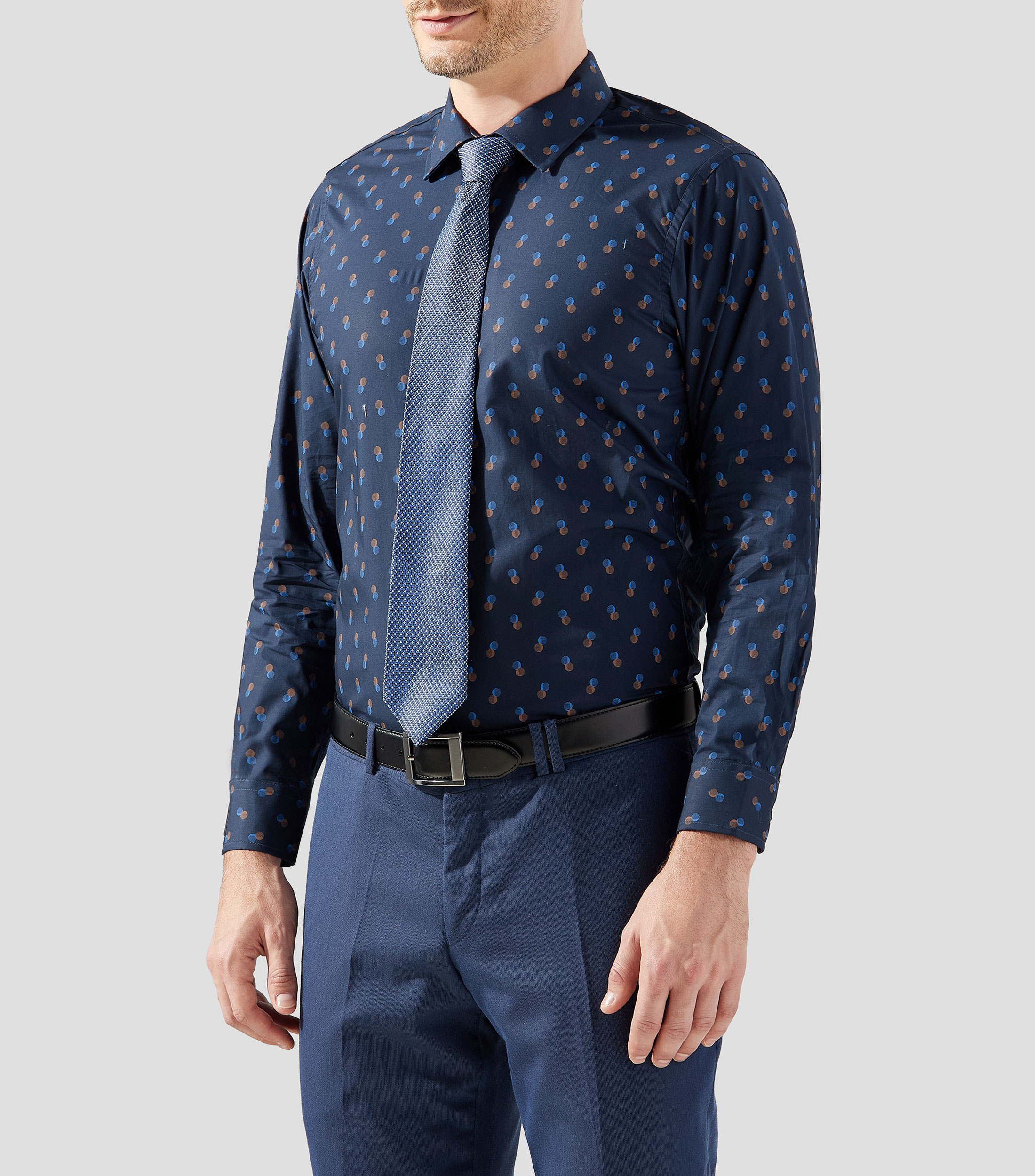 Camisa estampada de manga larga Hombre