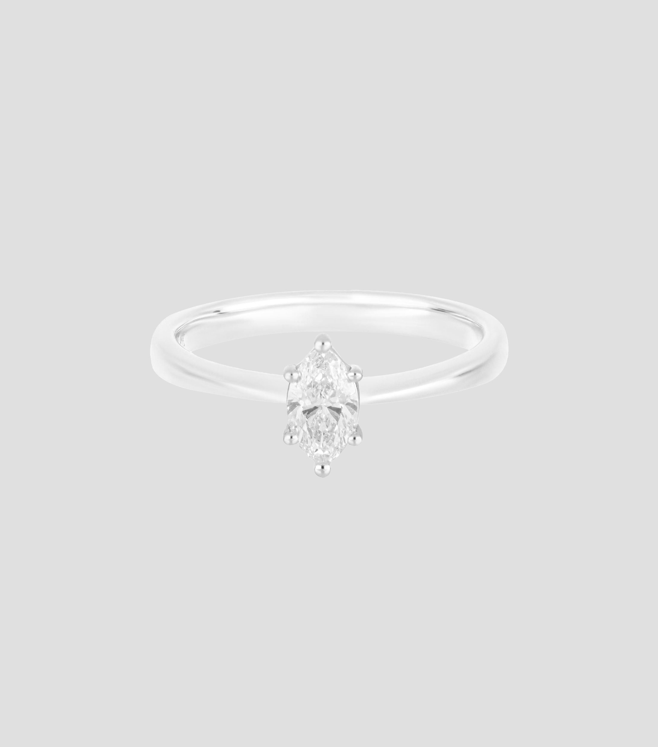 Anillo de compromiso en oro blanco 18 Kilates con diamante Mujer