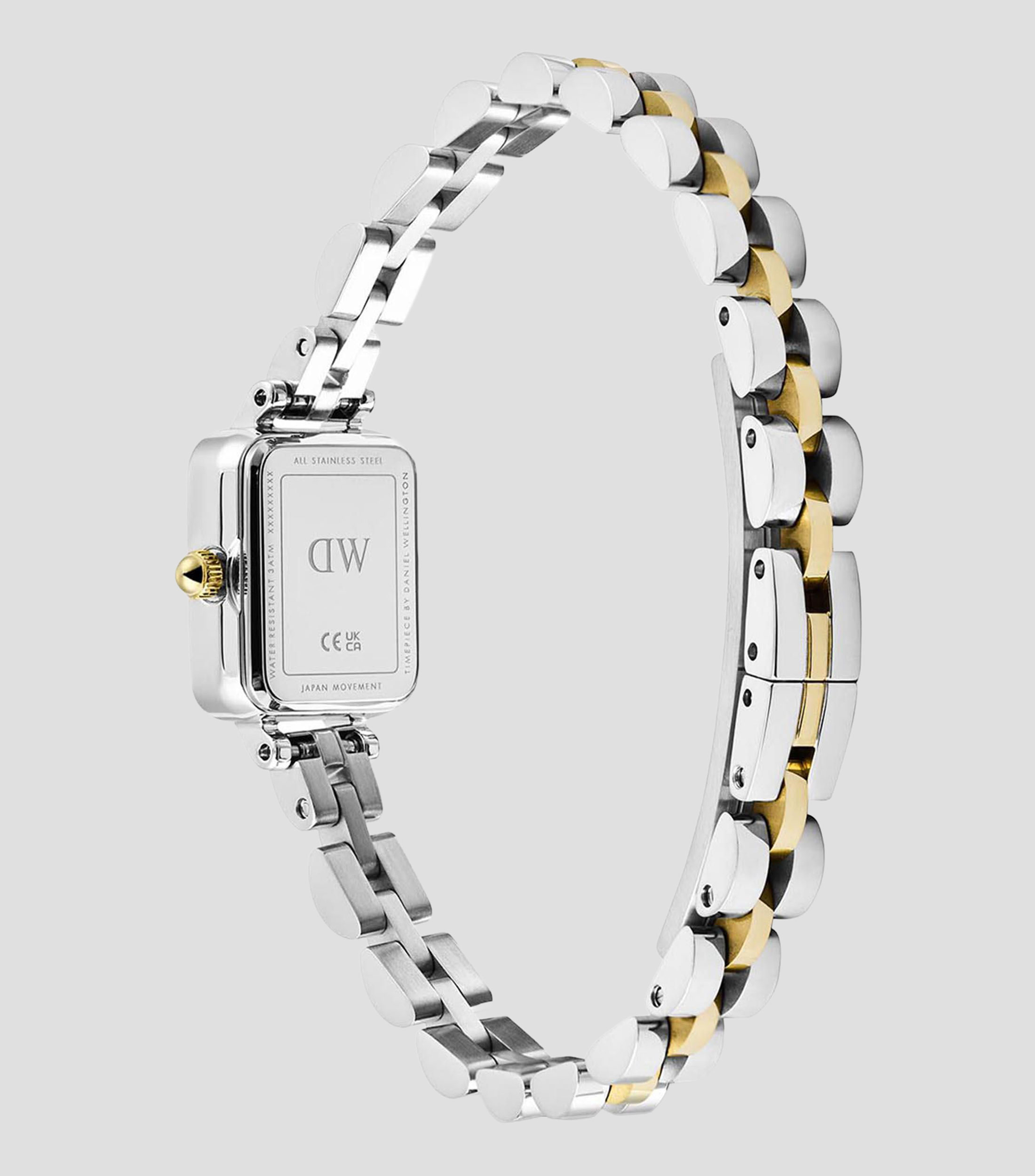 Reloj para mujer Quadro Mini Rect 3 Hands casual, dorado