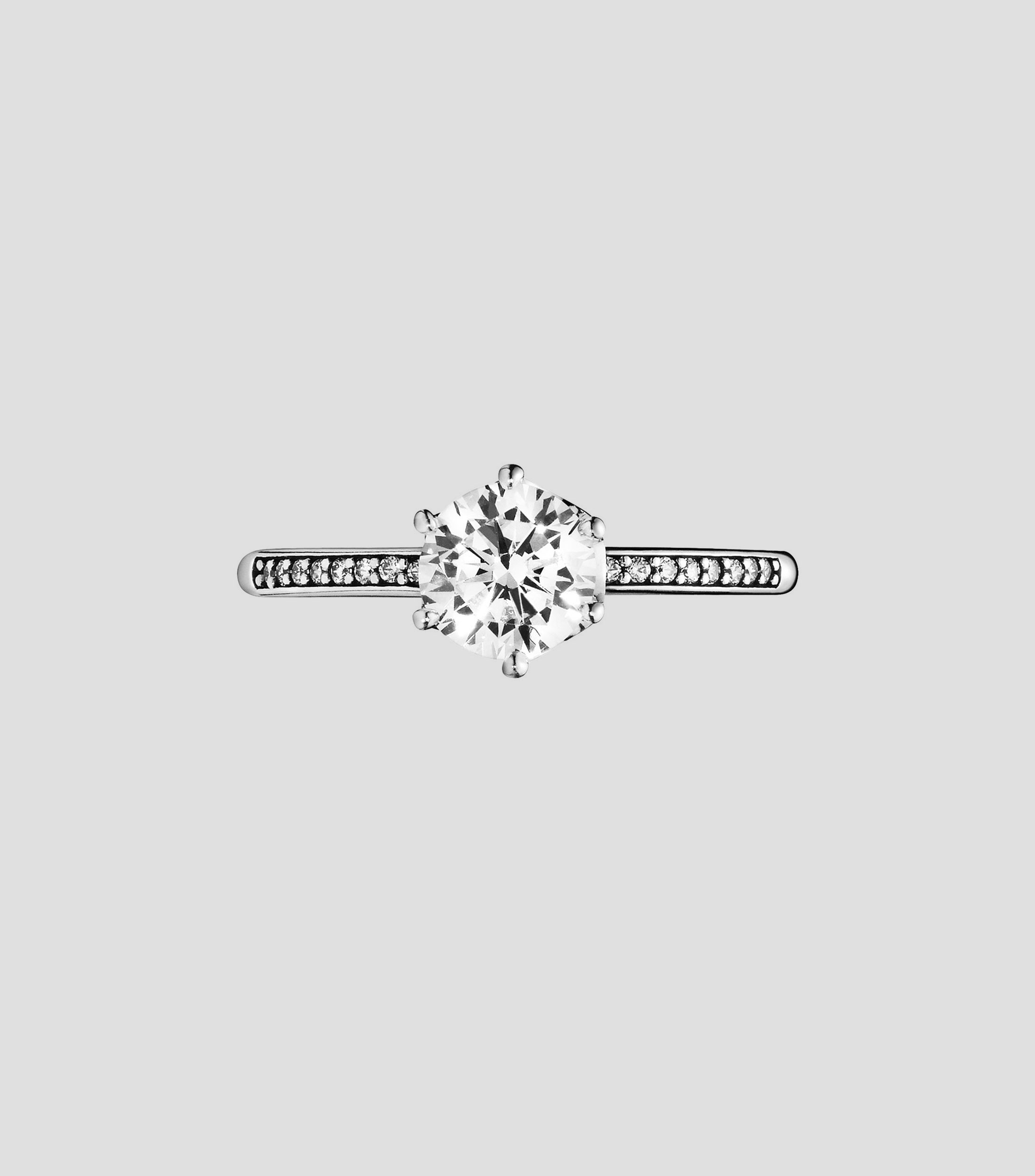 Anillo en plata .925 Corona deslumbrante con zirconia cubica Mujer Talla 52