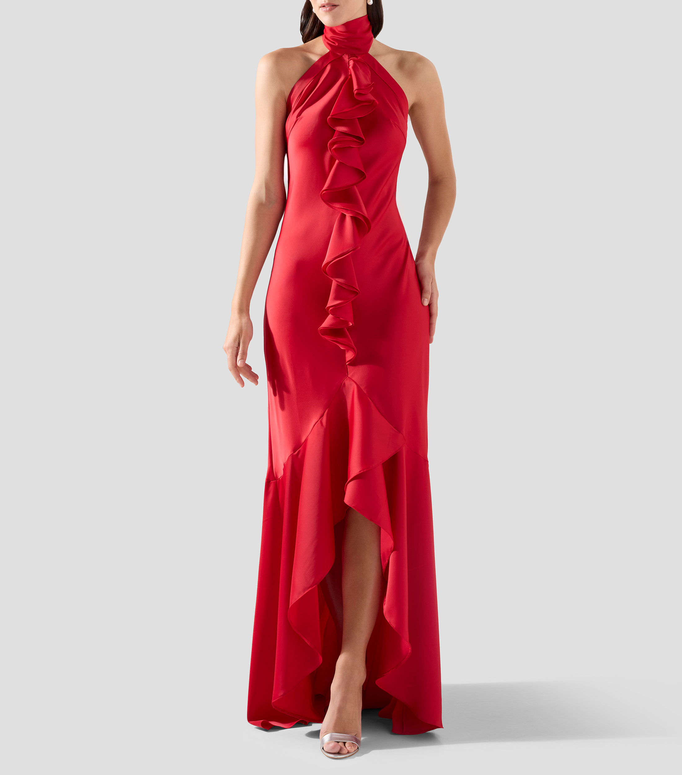 Vestido de fiesta maxi liso Mujer