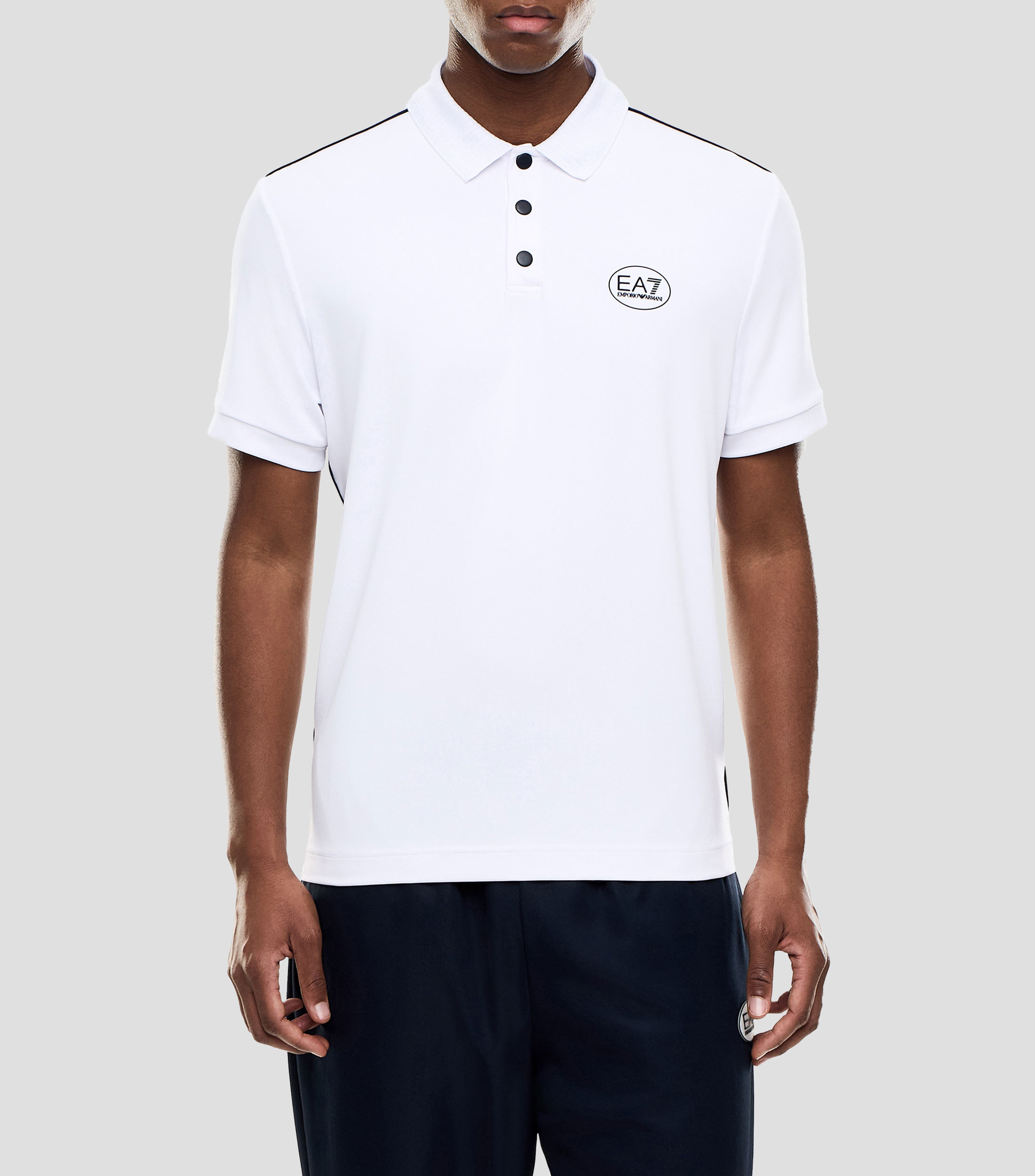 Playera tipo polo con manga corta lisa Hombre