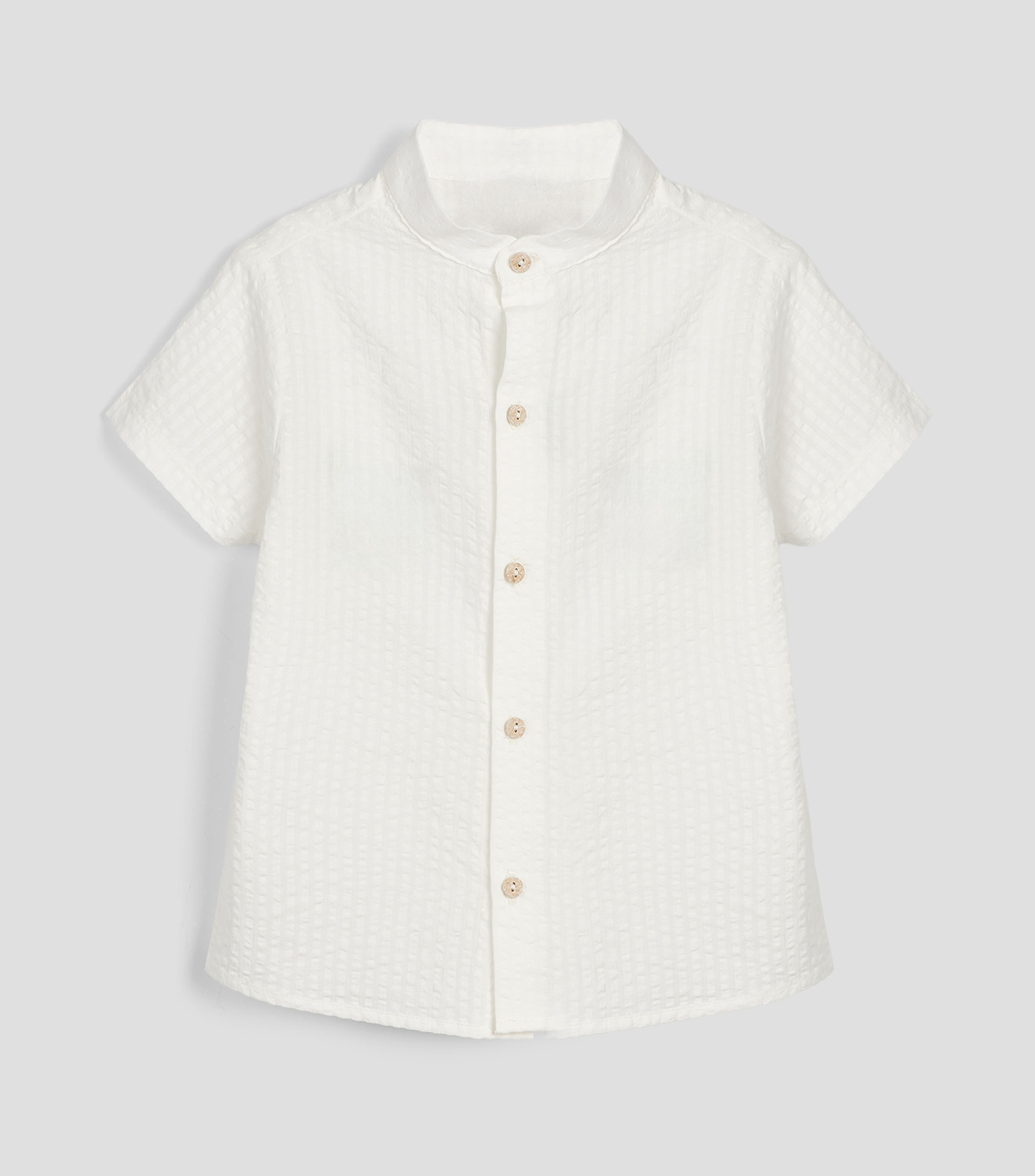 Camisa con microdiseños cuello mao manga corta Bebé