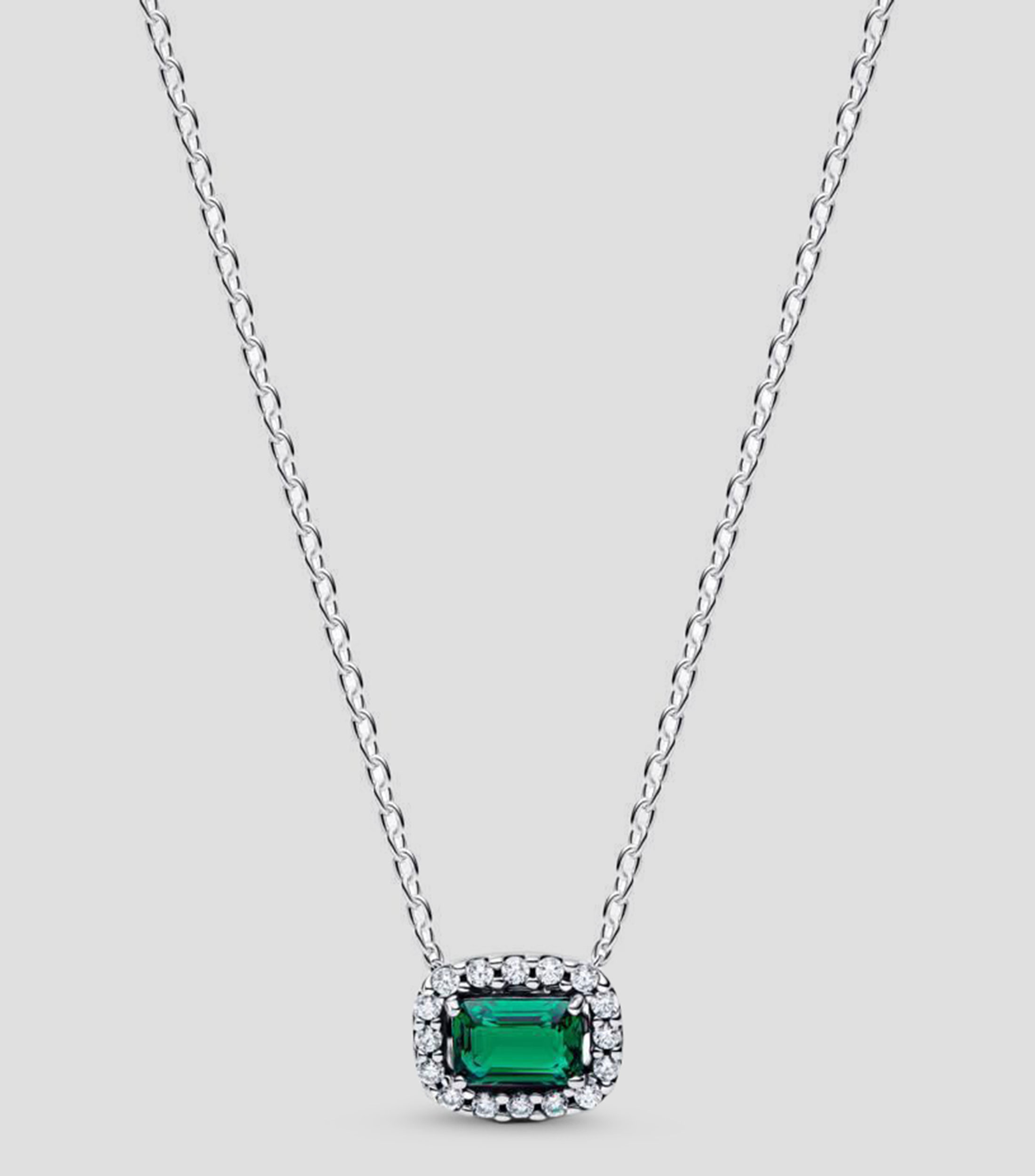 Collar en plata con esmeralda verde Unisex