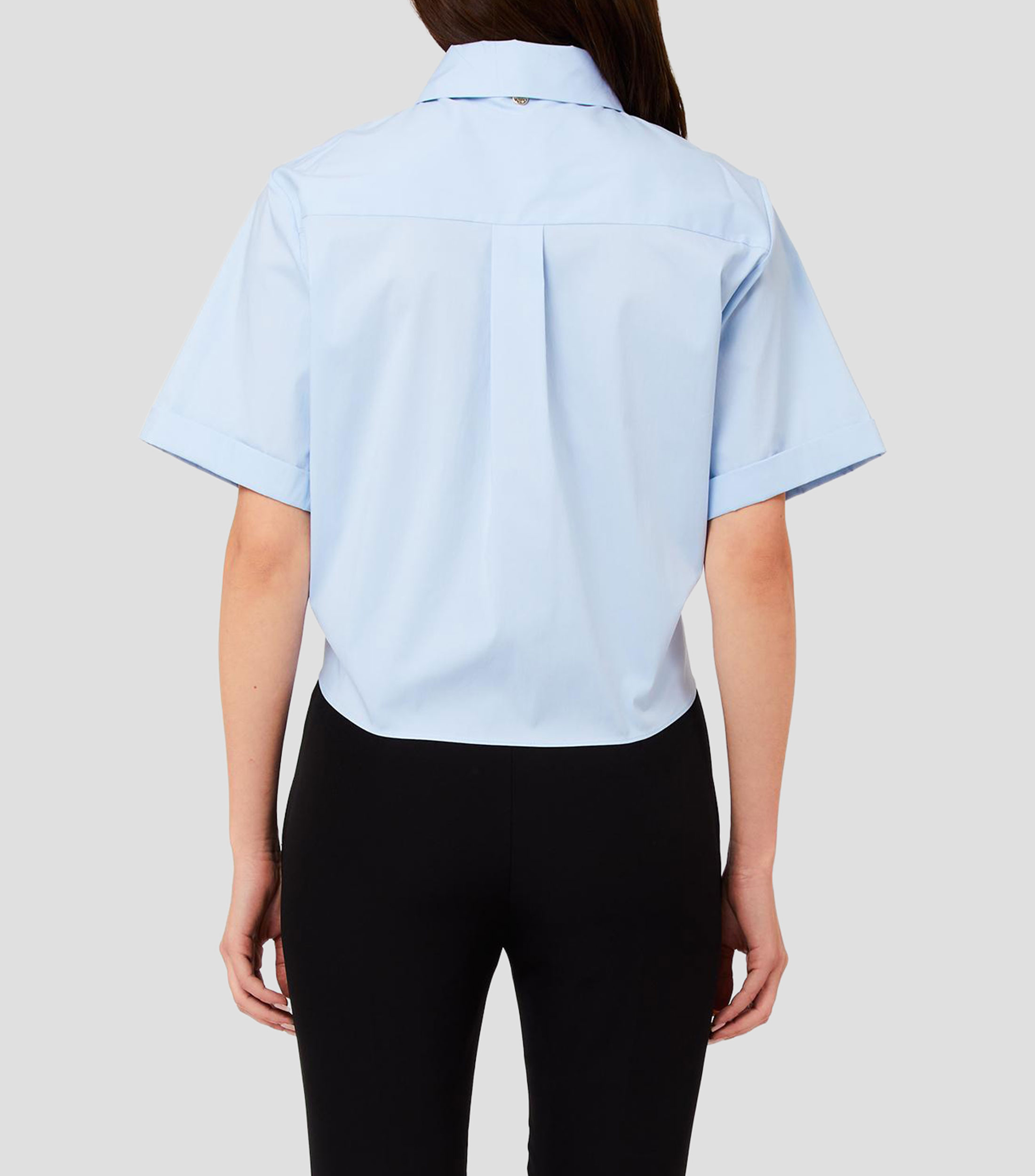Camisa lisa manga corta Mujer
