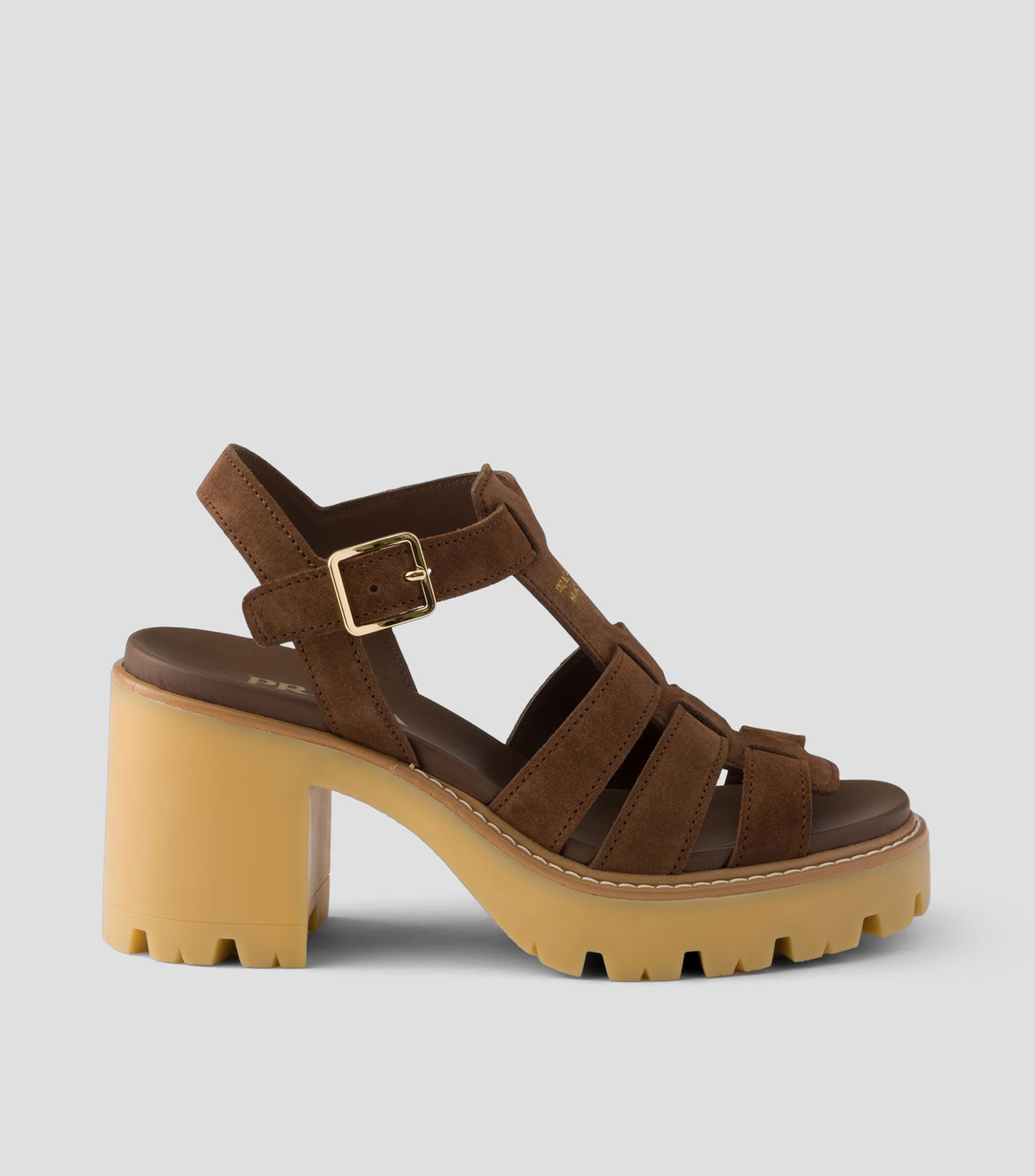 Sandalias con tacón alto y ancho Mujer