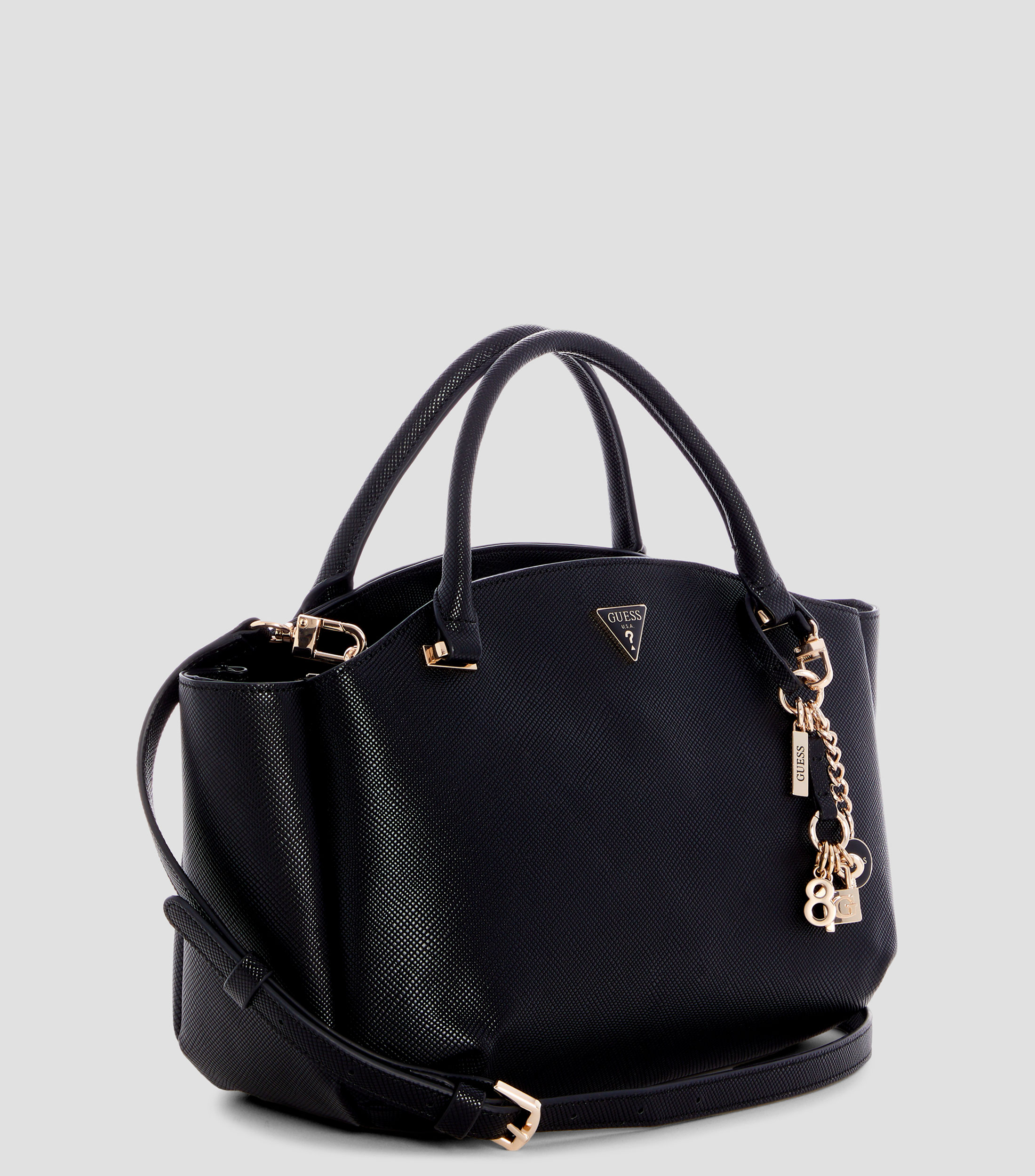 Bolsa satchel lisa con detalle texturizado Mujer