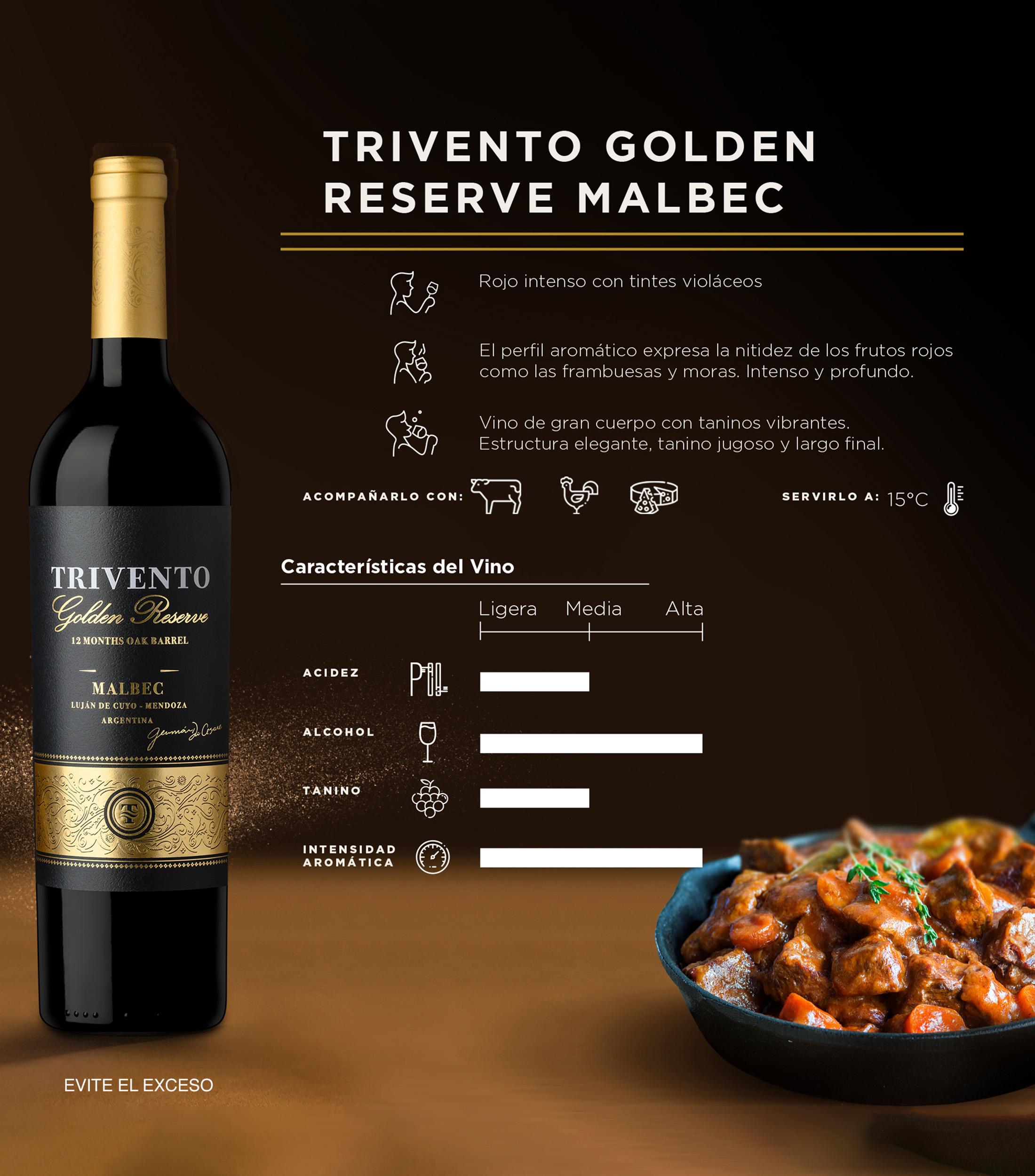Vino tinto Malbec, 750 ml