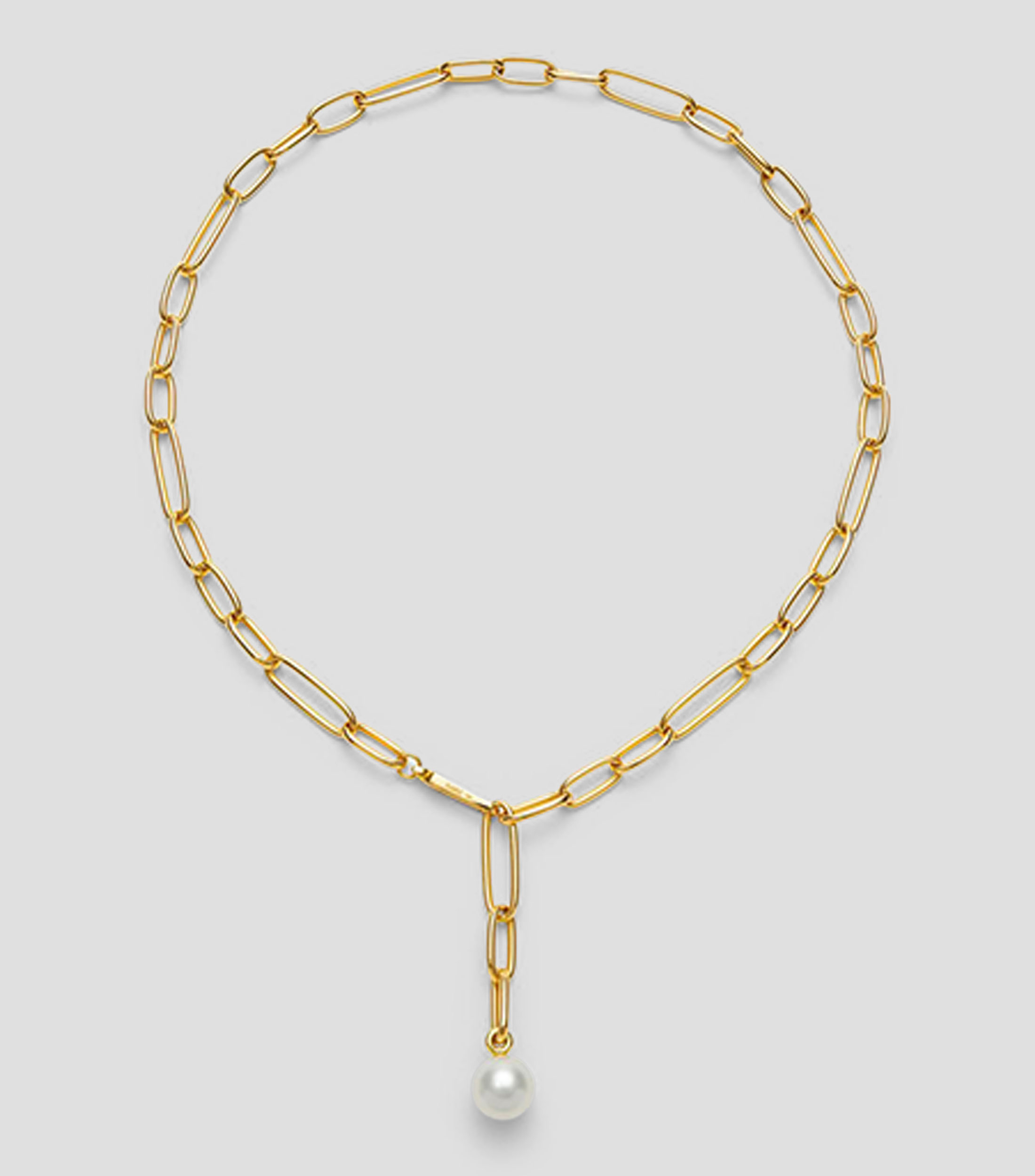 Collar de eslabones en Oro amarillo de 18 Kilates con perla australiana Mujer