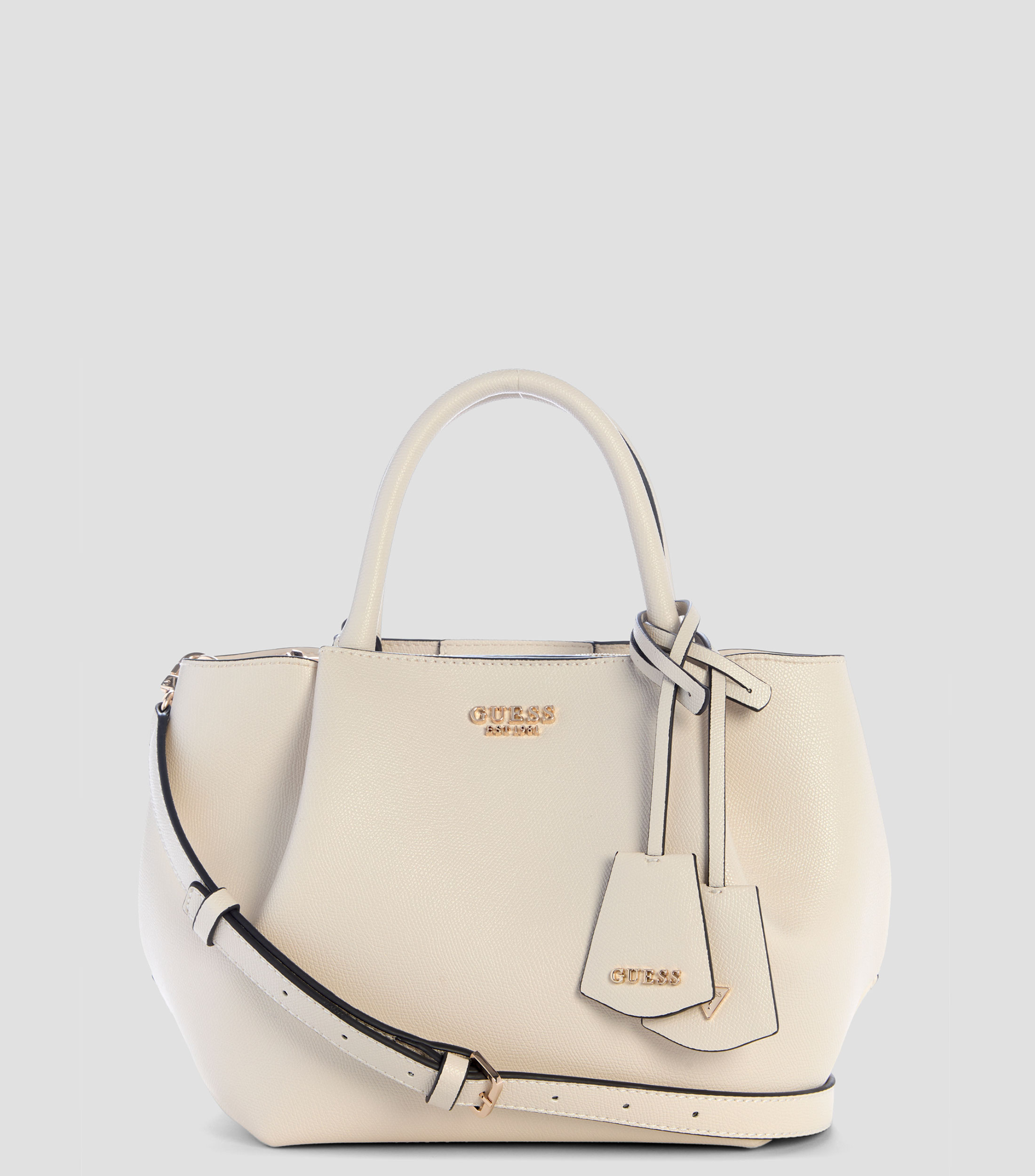 Bolsa satchel lisa con detalle texturizado Mujer
