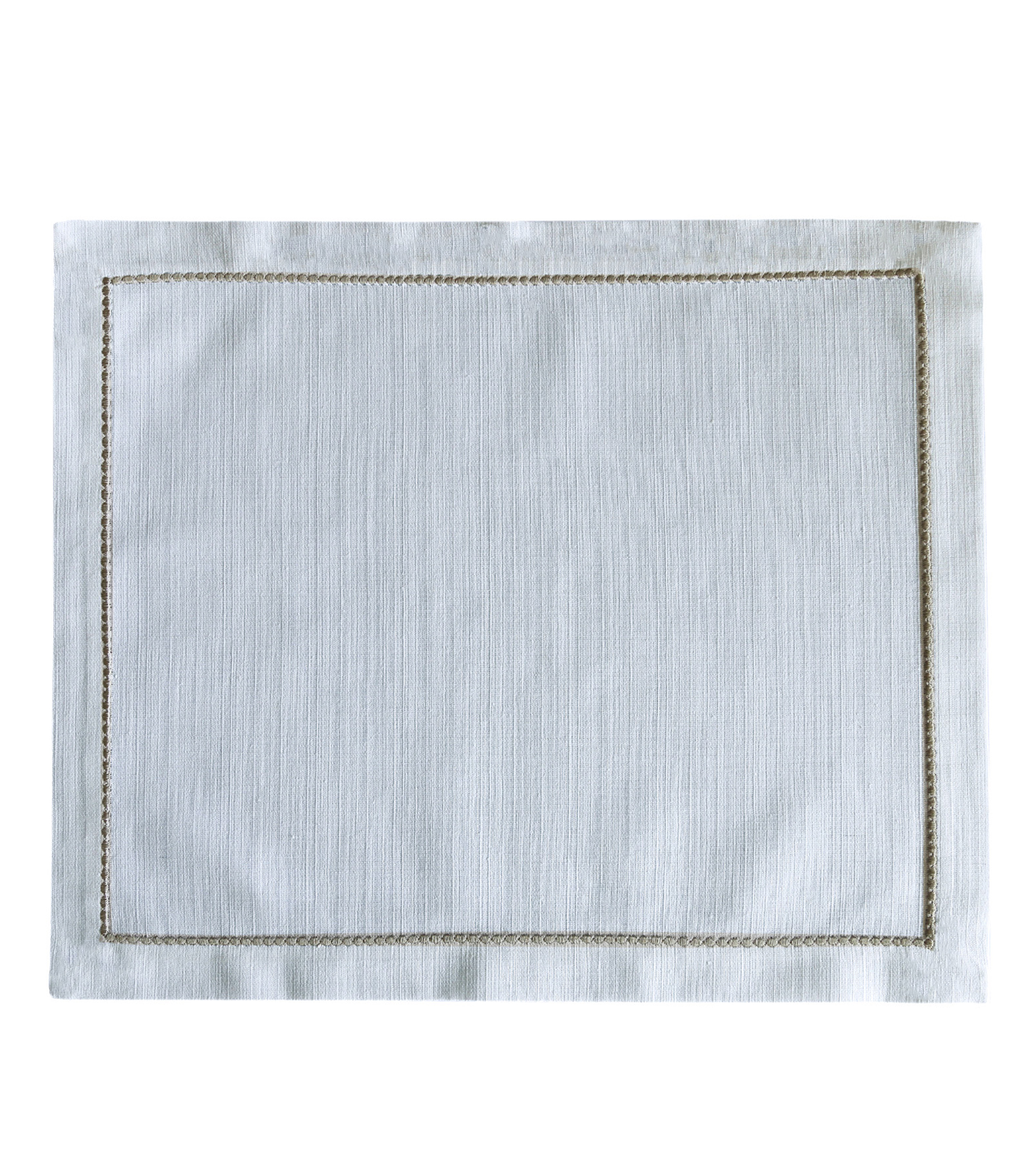 Mantel Individual Blanco Algodón Español Bordado en Arena