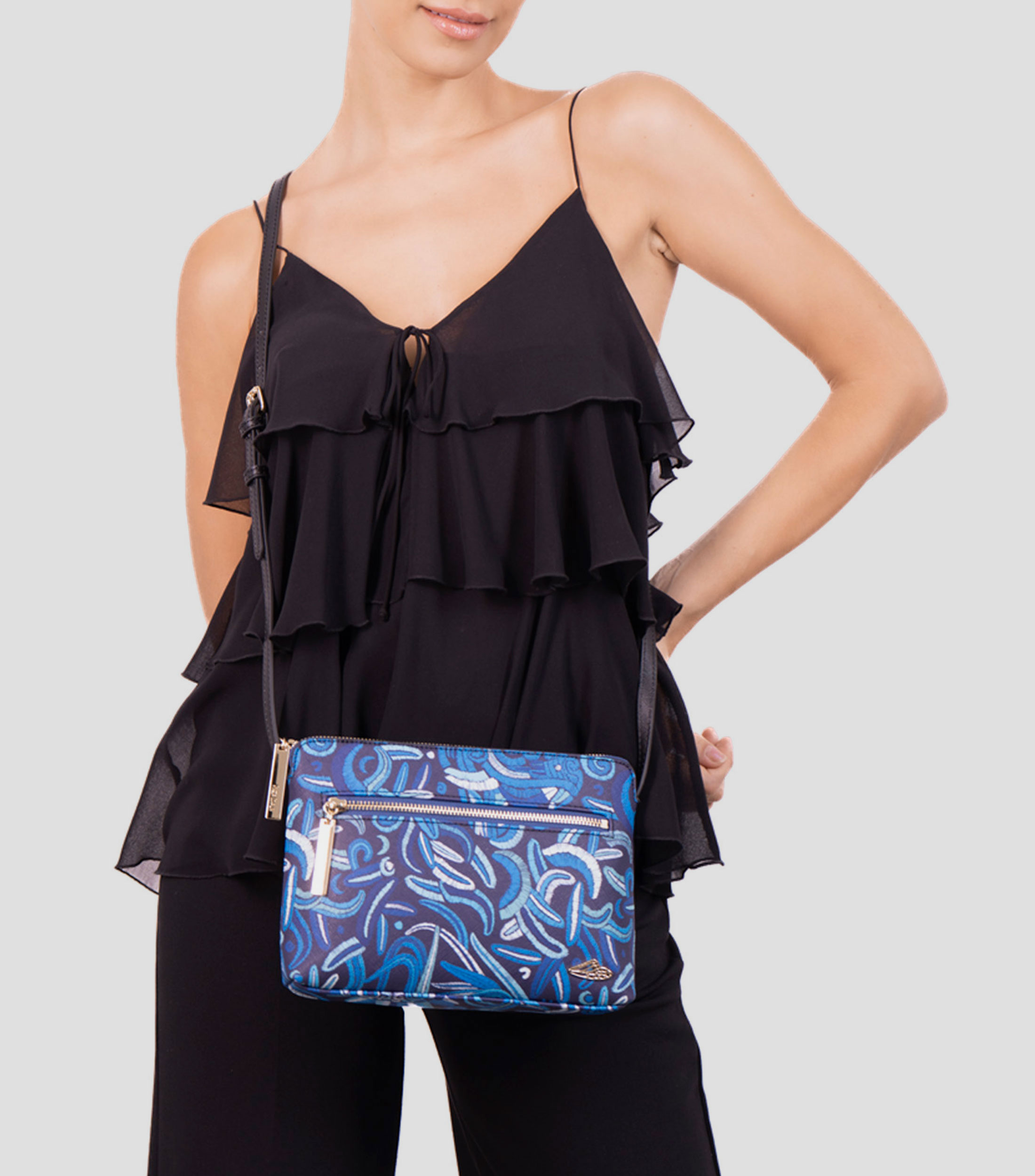 Bolsa crossbody azul marino Quetzalcoatl Mujer