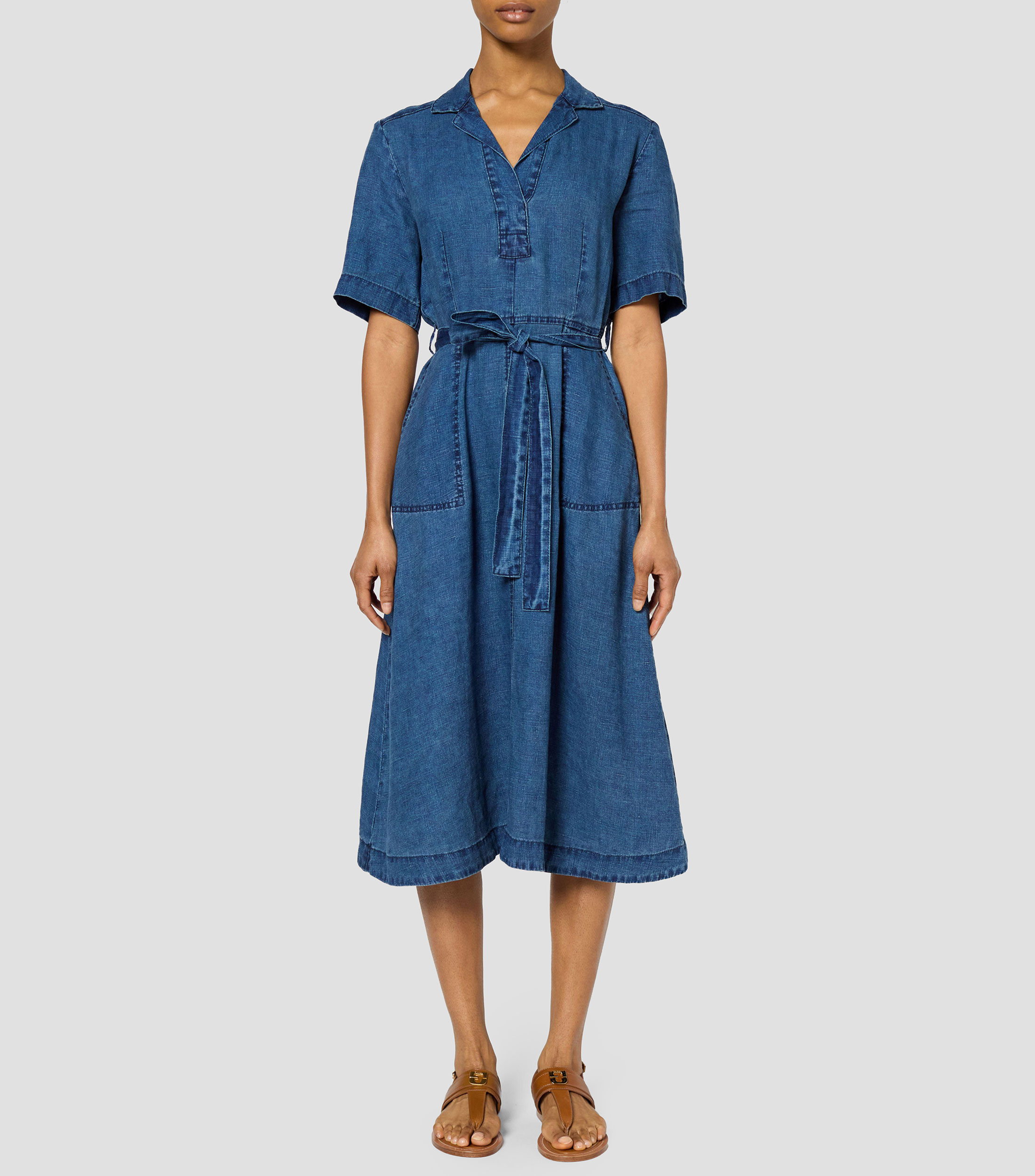 Vestido Midi liso manga corta Mujer Gerard Darel