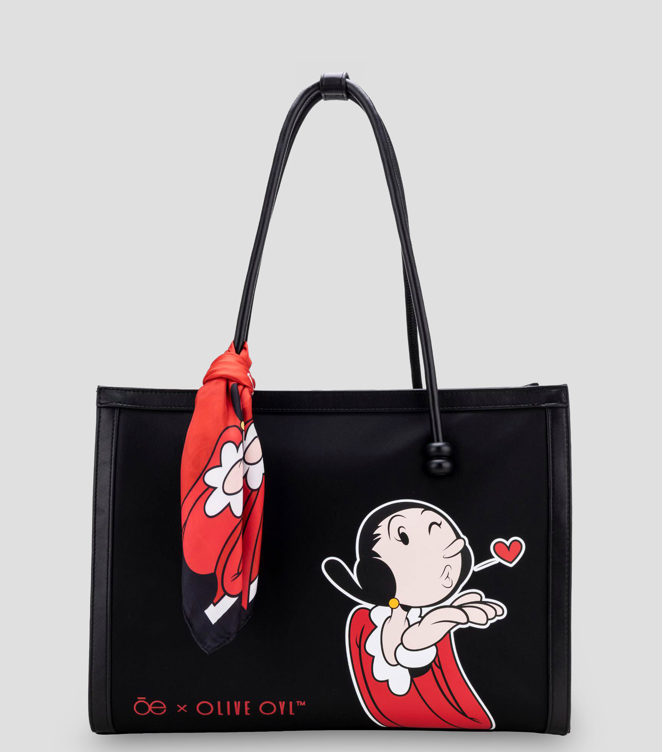Bolsa Tote Negra Olive Estampada Mujer
