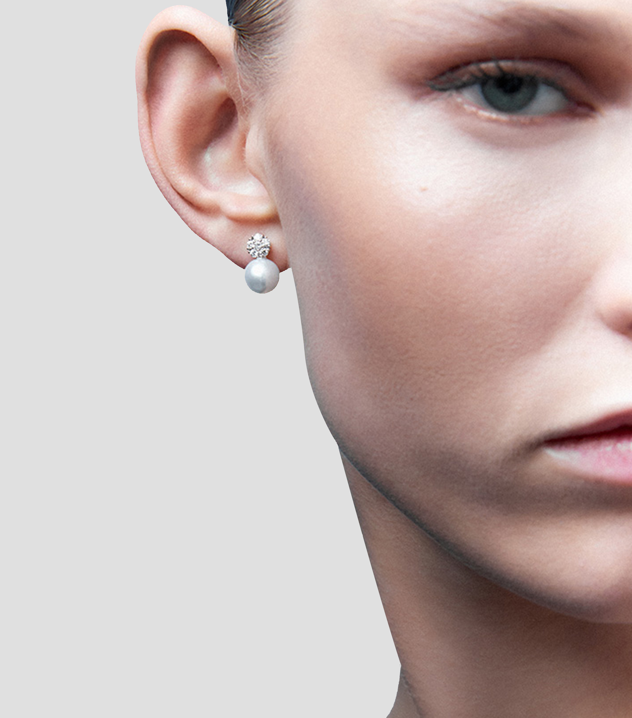 Pendientes de Oro Blanco y Perlas Australianas Mujer