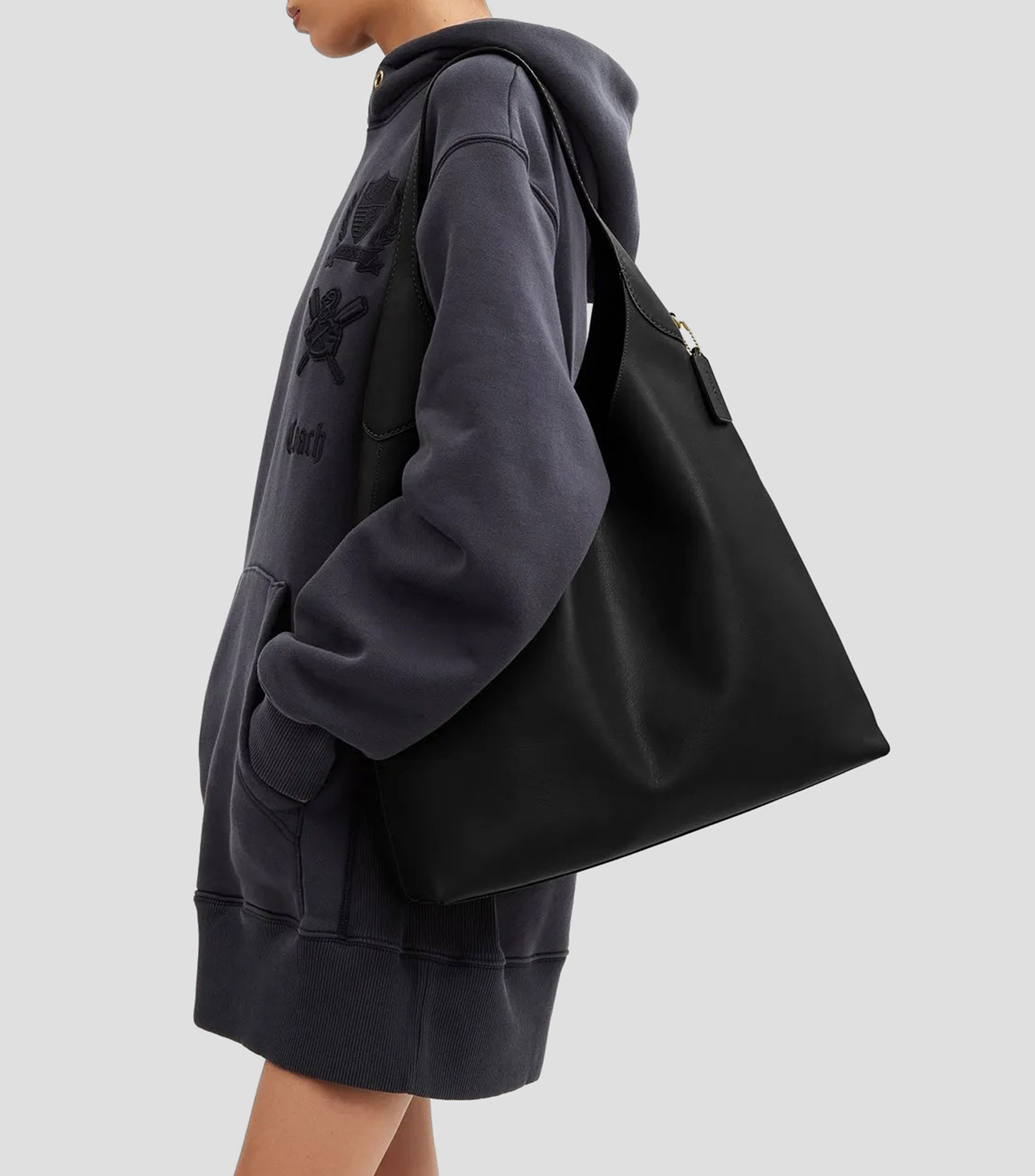 Bolsa shoulder negra en piel Brooklyn 39 lisa Mujer