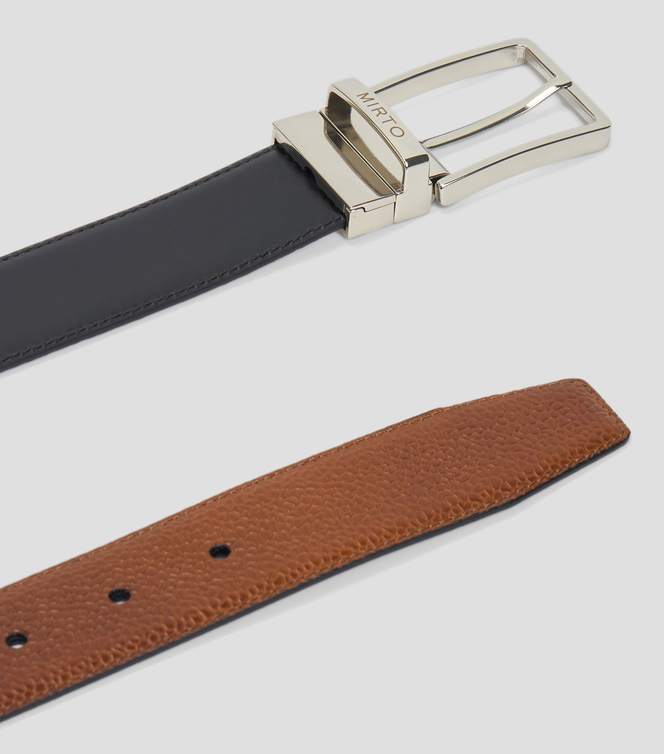 Cinturón reversible en piel, De Vestir Hombre