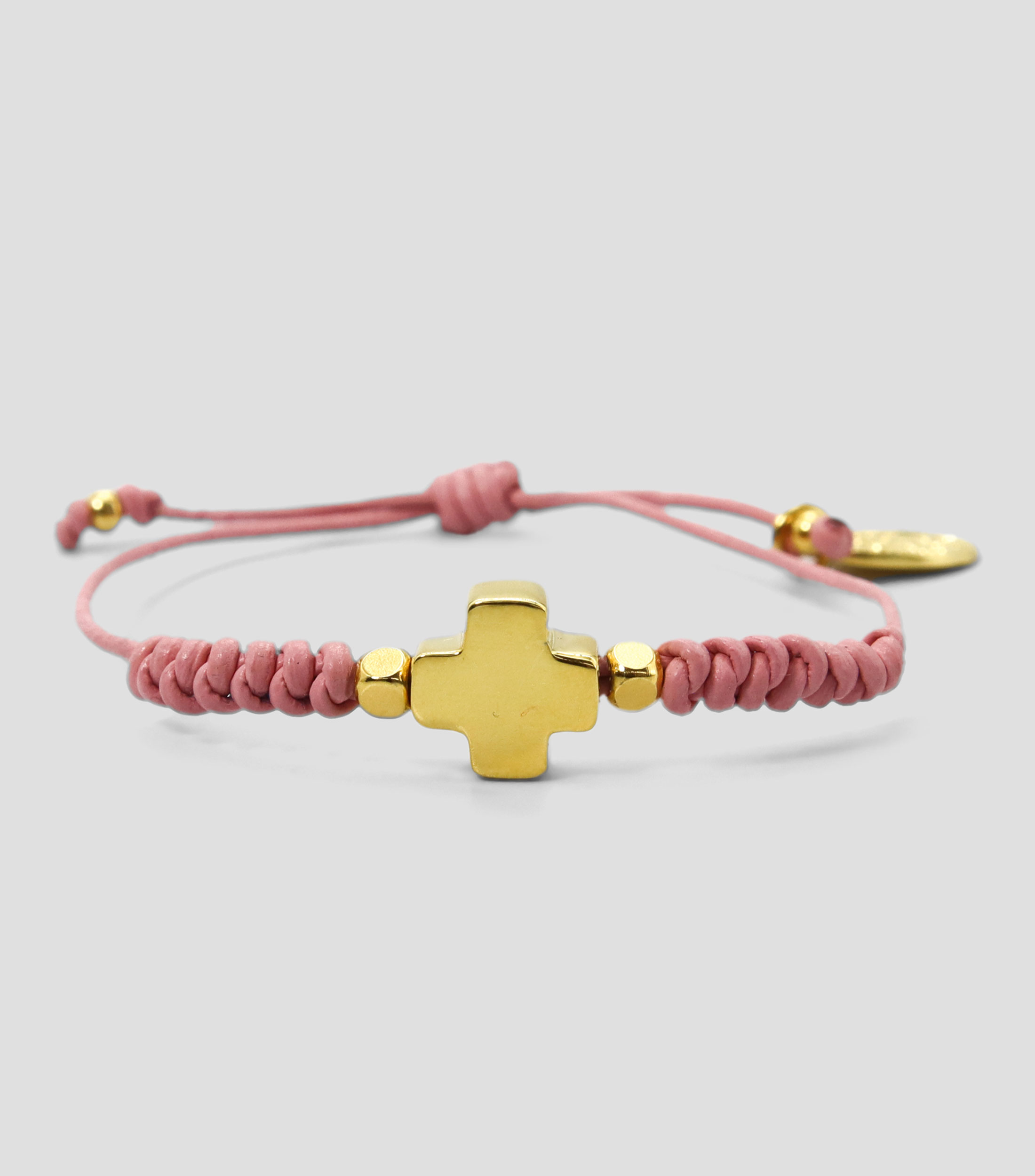 Pulsera rosa con cruz Nina