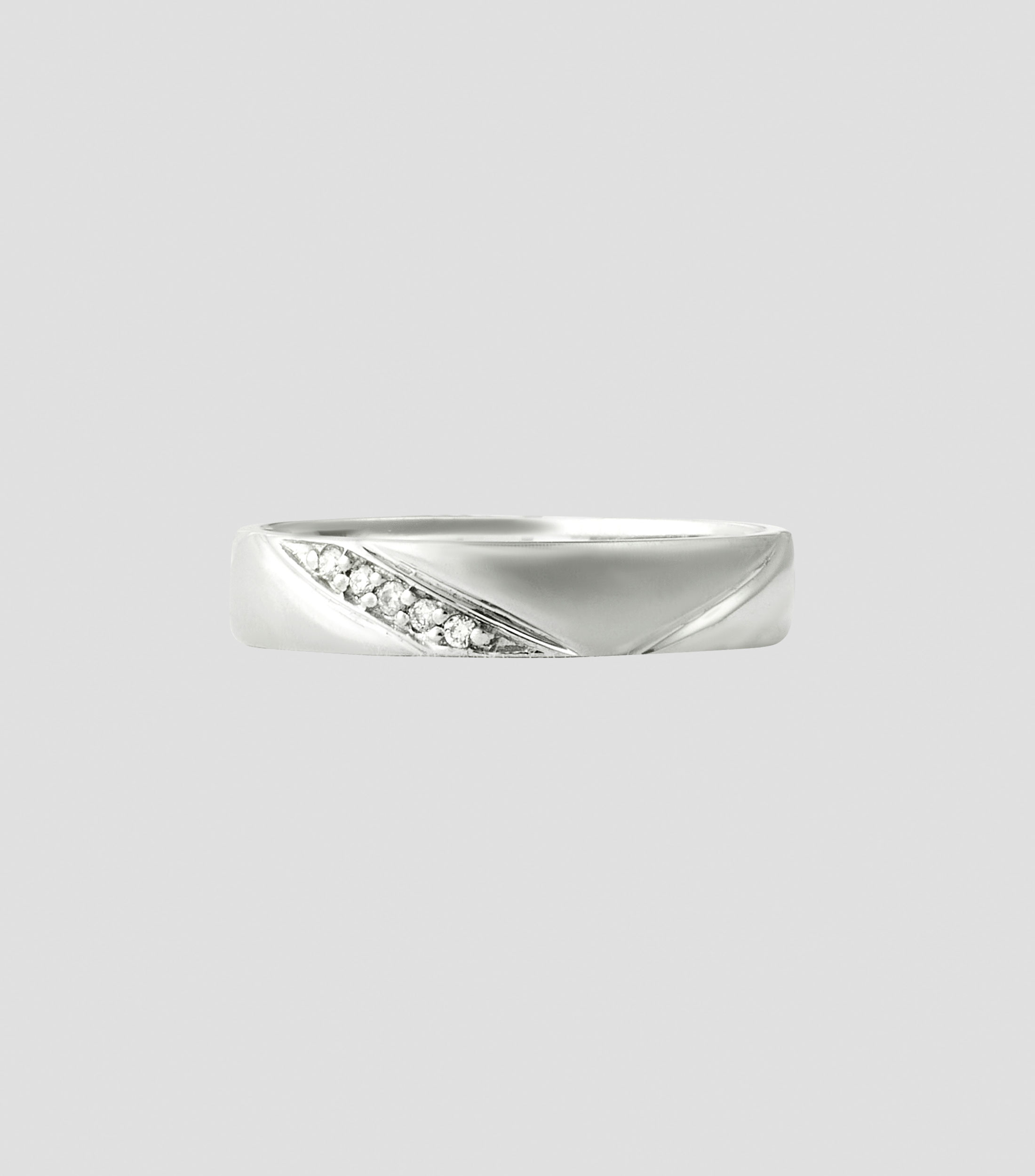 Anillo en oro blanco de 14 kilates con diamante Mujer