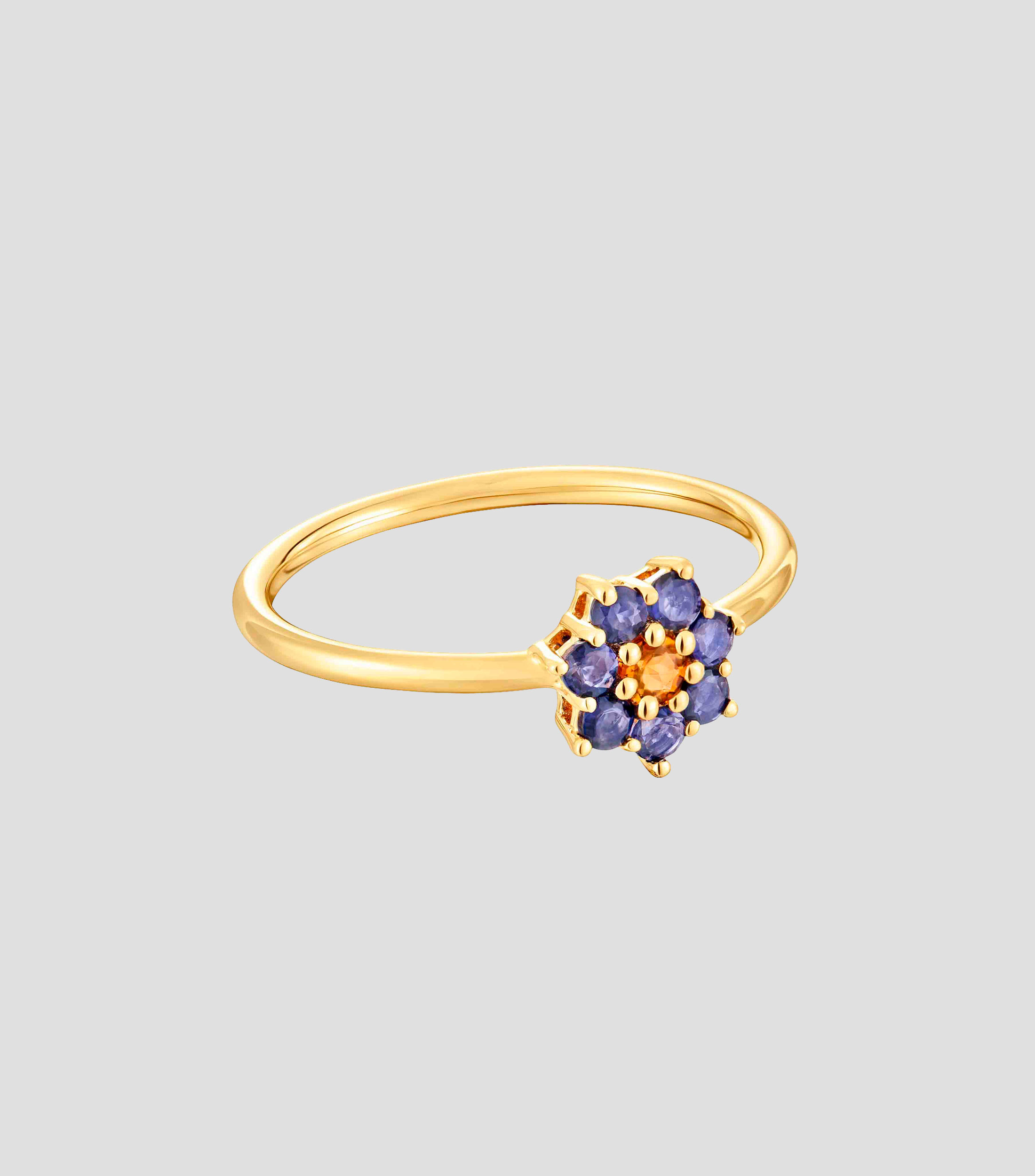 Anillo en oro con flor Mujer
