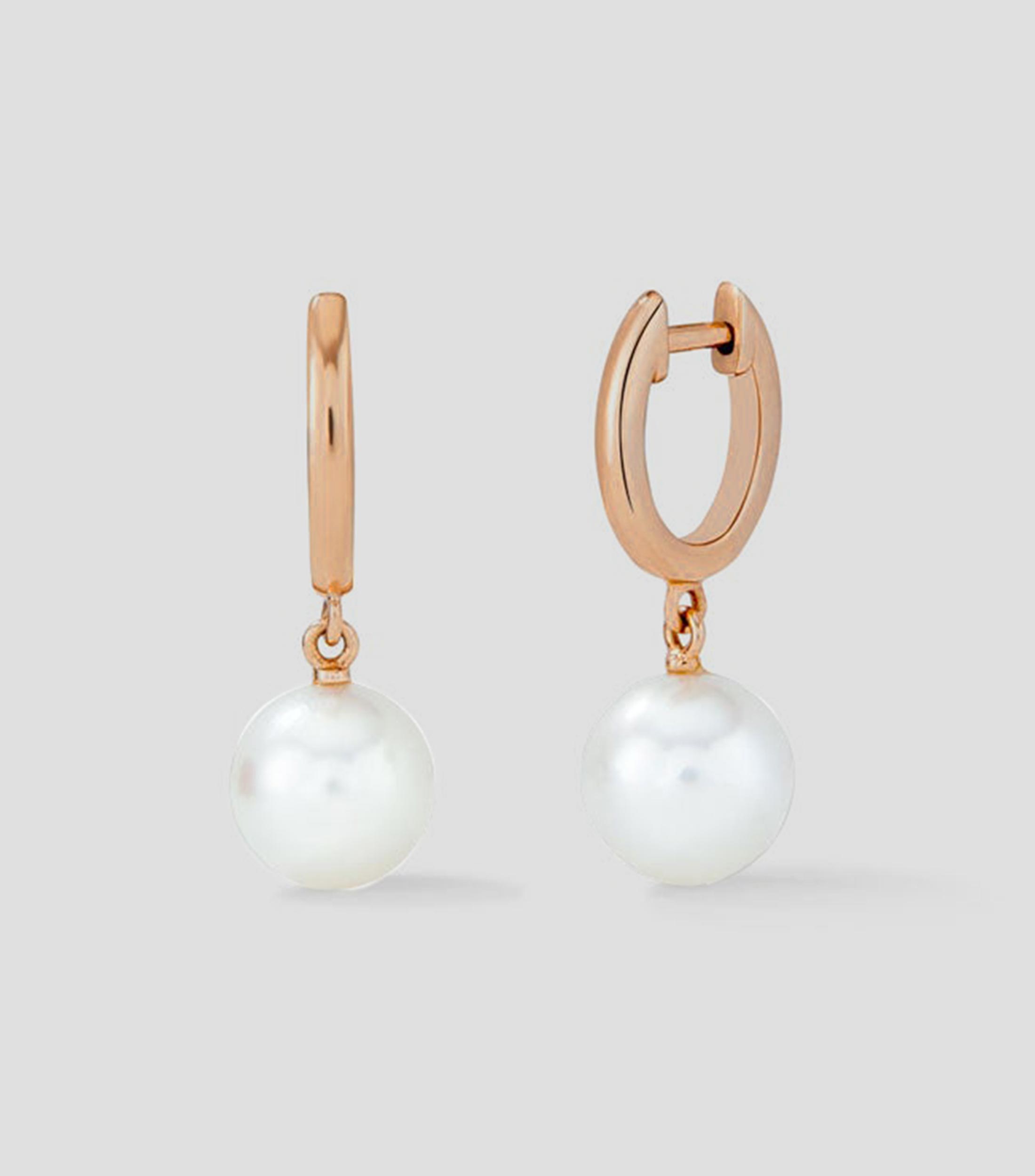 Pendientes en Oro de 18 Kilates con Perla Mujer