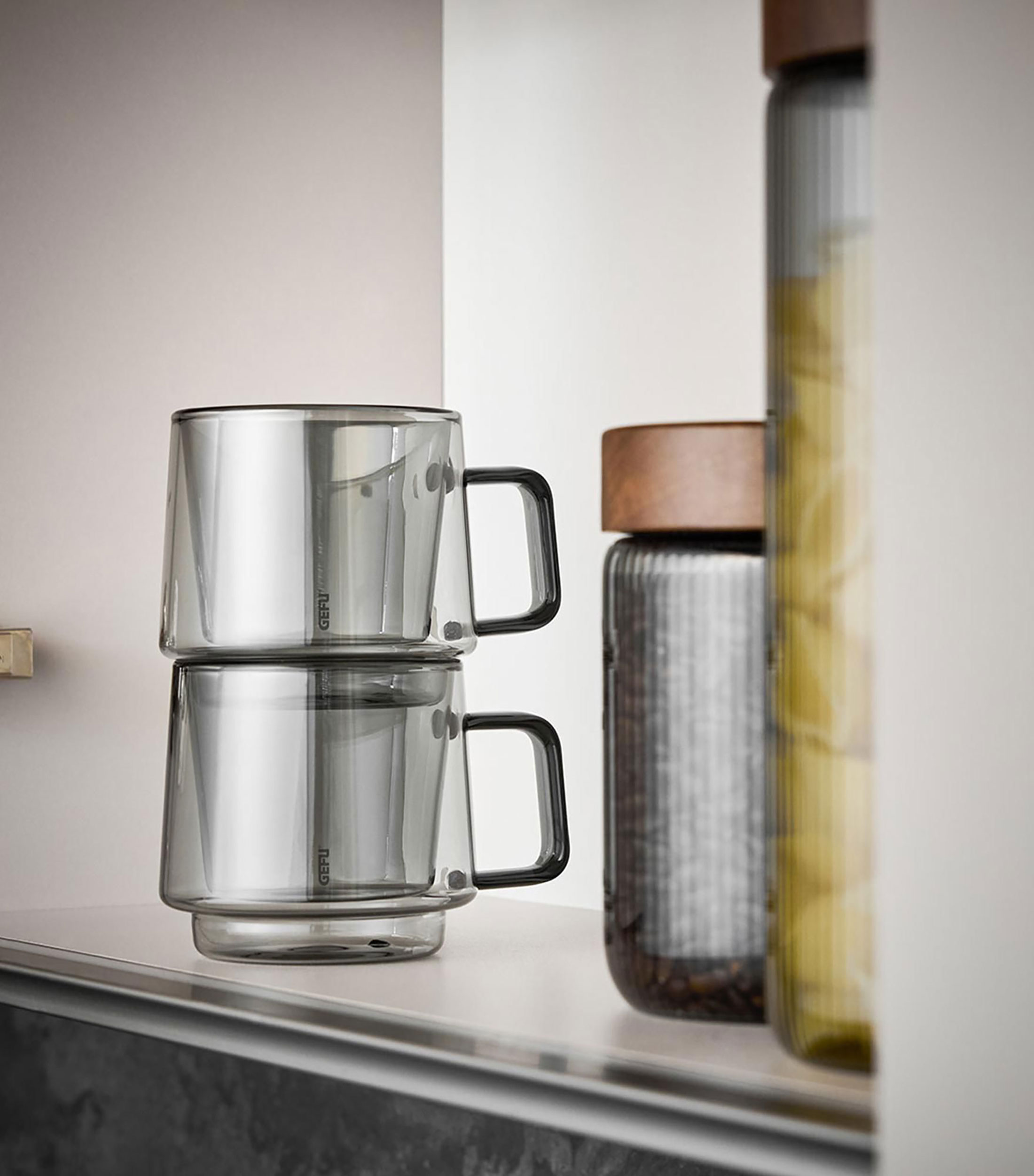 Juego 2 tazas en vidrio