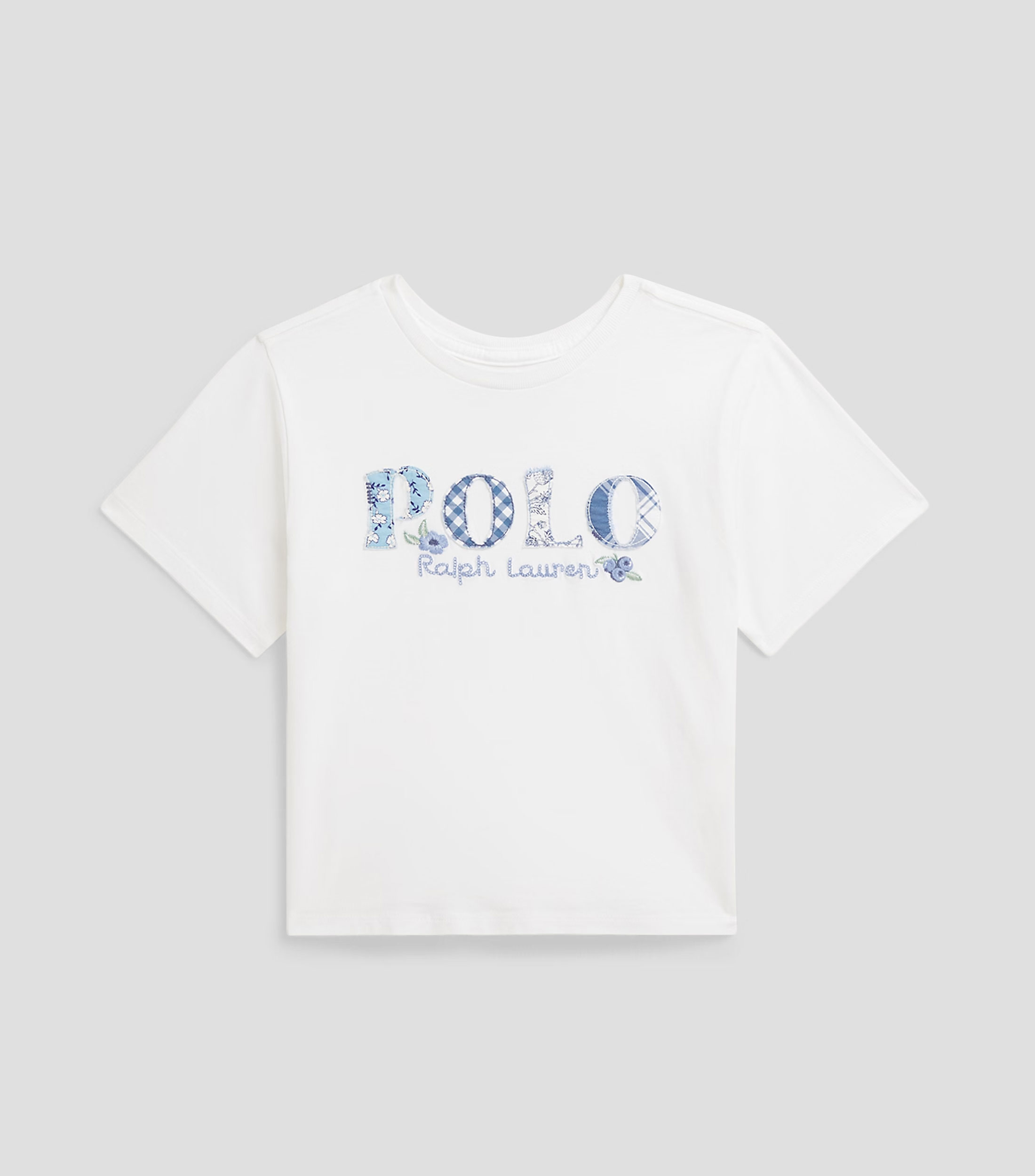 Playera cuello redondo manga corta logo sólido Niña