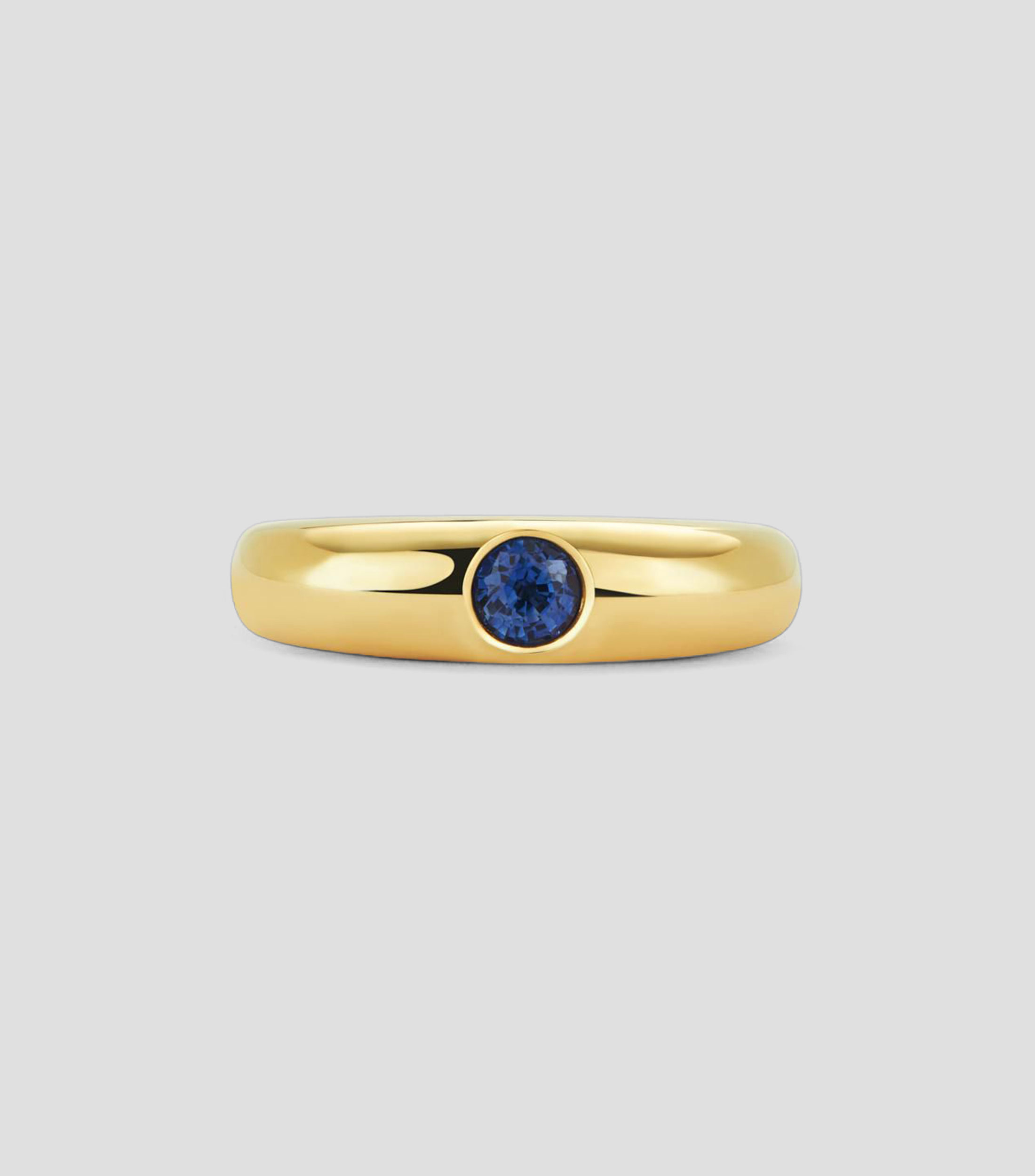 Anillo en oro amarillo 18 kilates con zafiro azul Mujer