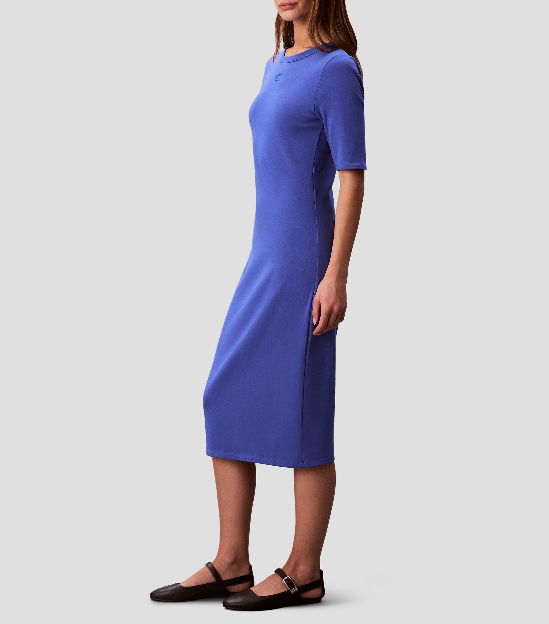 Vestido midi liso Mujer