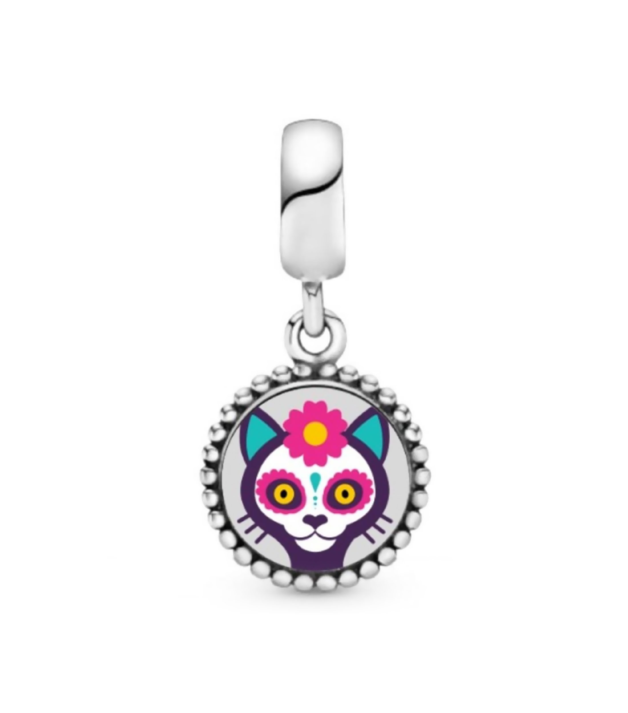 Pulsera con Dije de Gato Multicolor Mujer