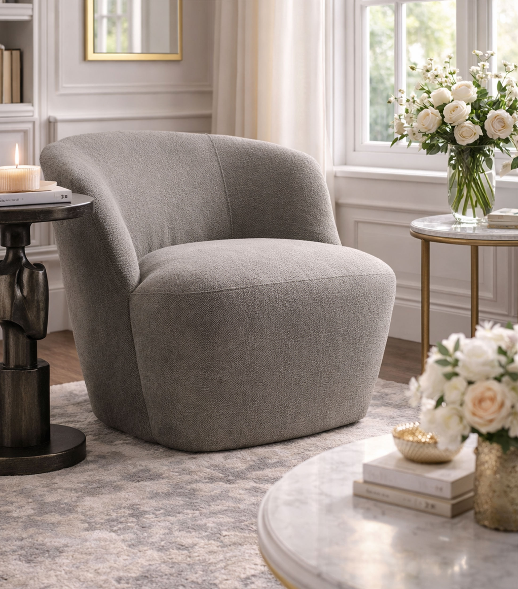 Sillón giratorio Tilly gris