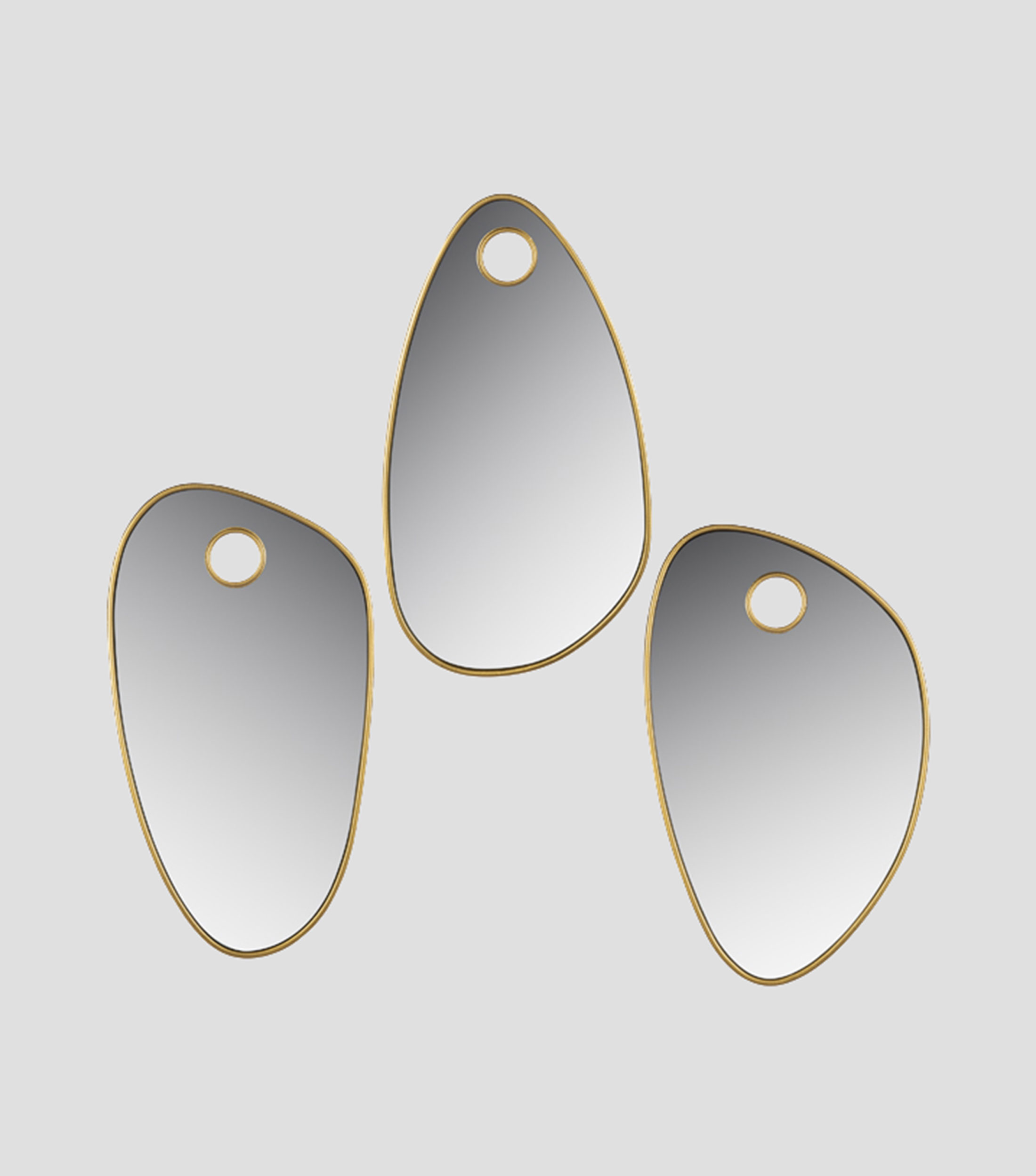 Set 3 Espejos de Pared Retro en Metal