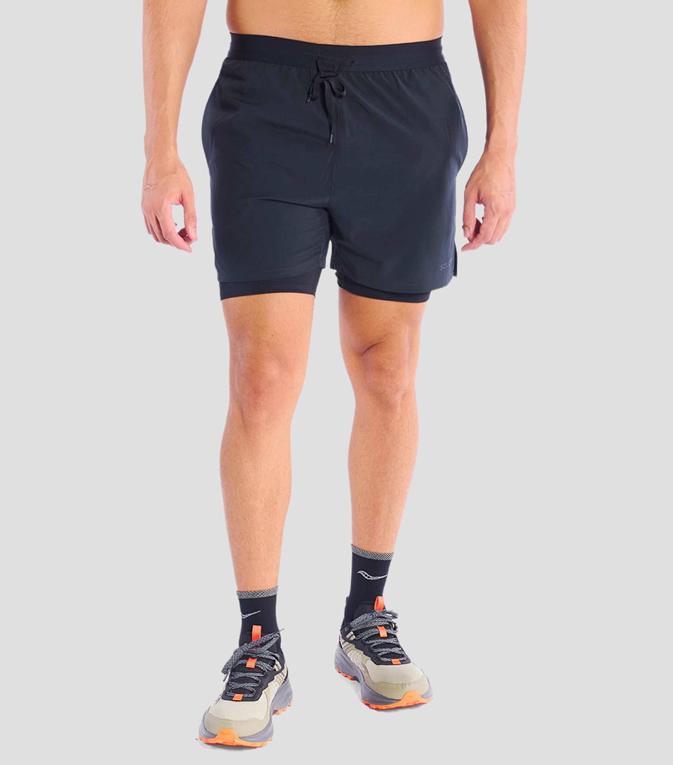 Short para correr liso Hombre