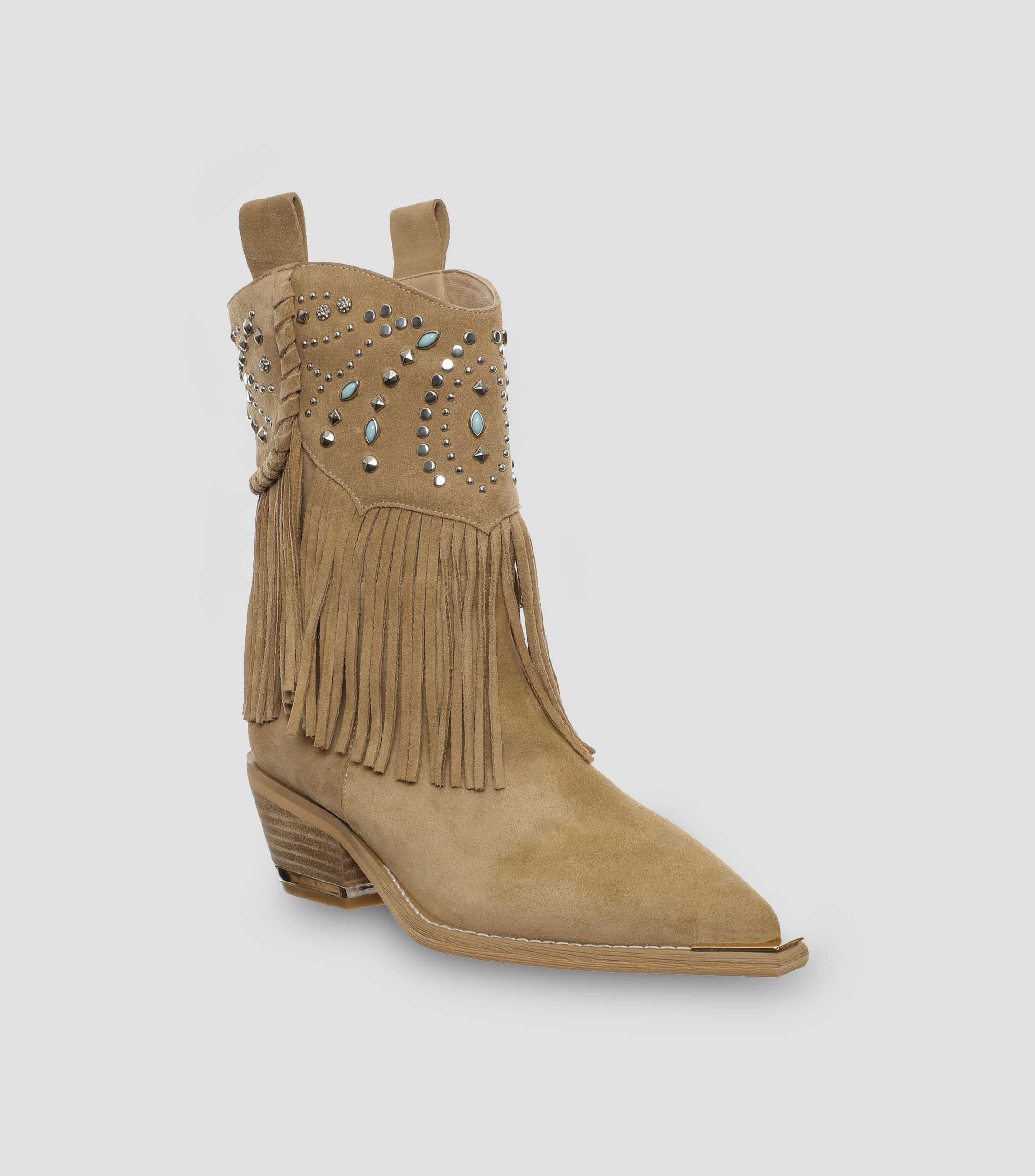 Botines con Tacón Medio Cuadrado Mujer