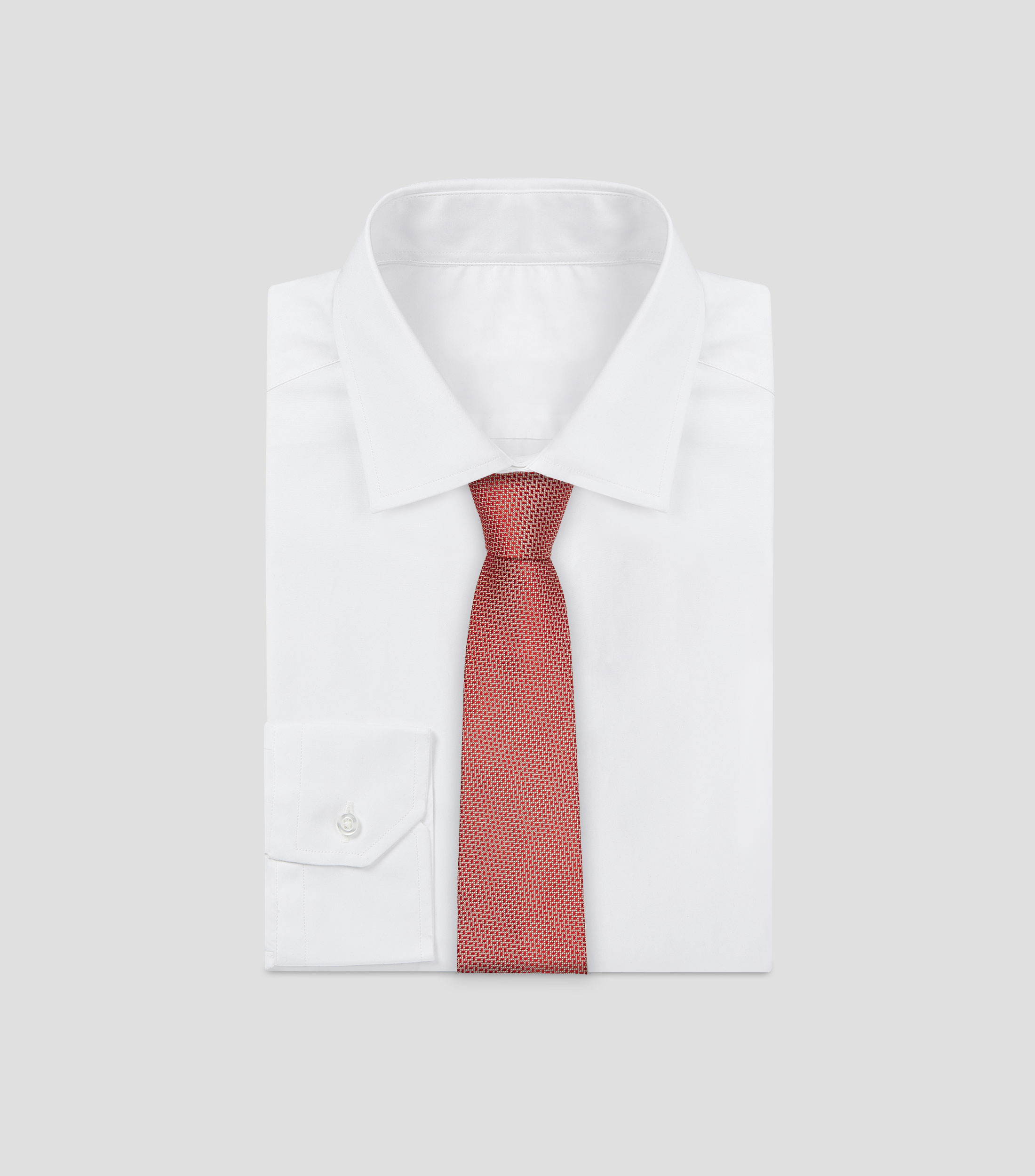 Corbata ancha en seda rojo estampada Torino