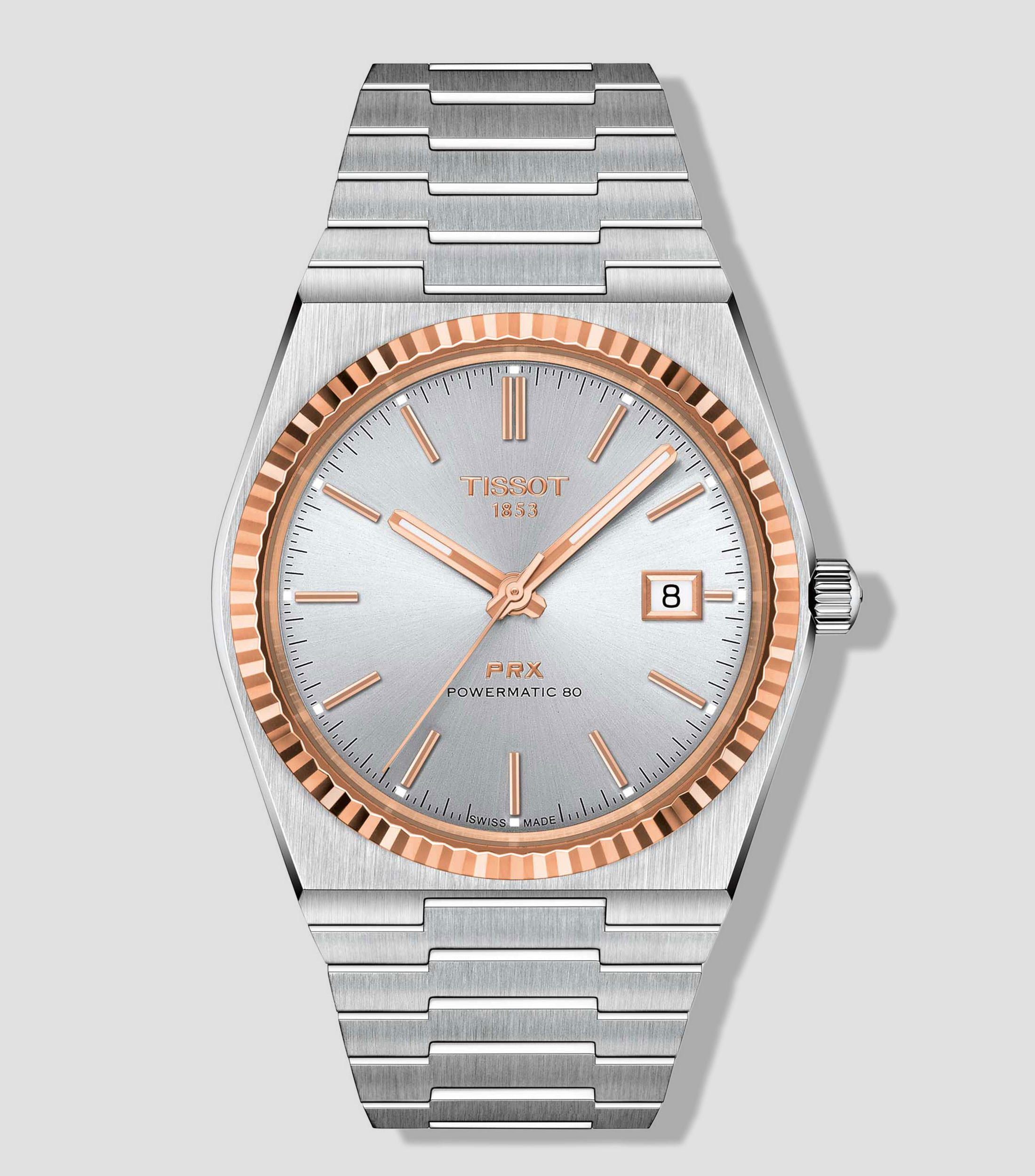 Reloj para Hombre T-Gold Powermatic 80 Casual, Gris, Oro rosa