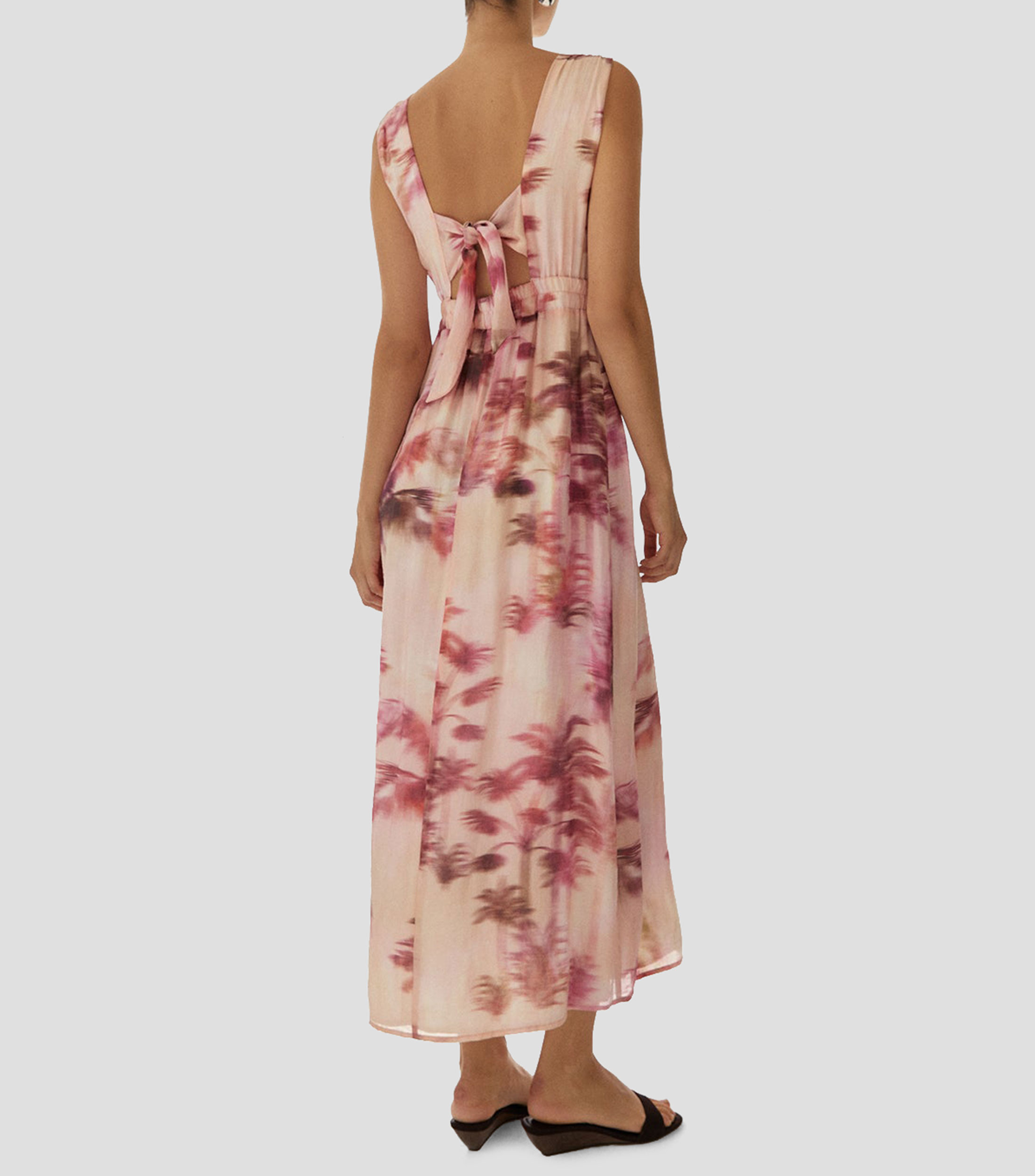 Vestido largo estampado Mujer
