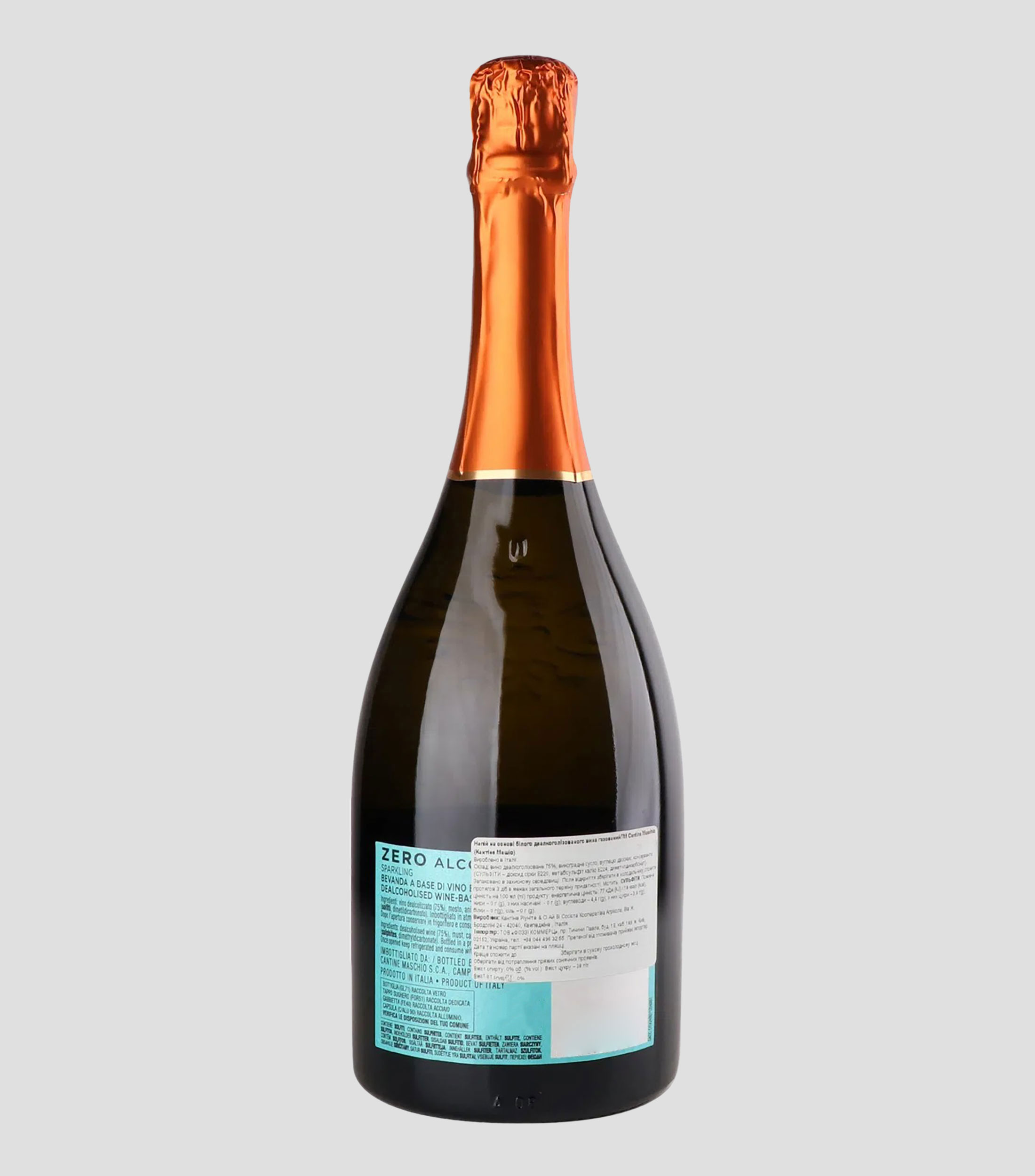 Vino Blanco Espumoso Maschio Zero Alcohol, Italia, 750 ml