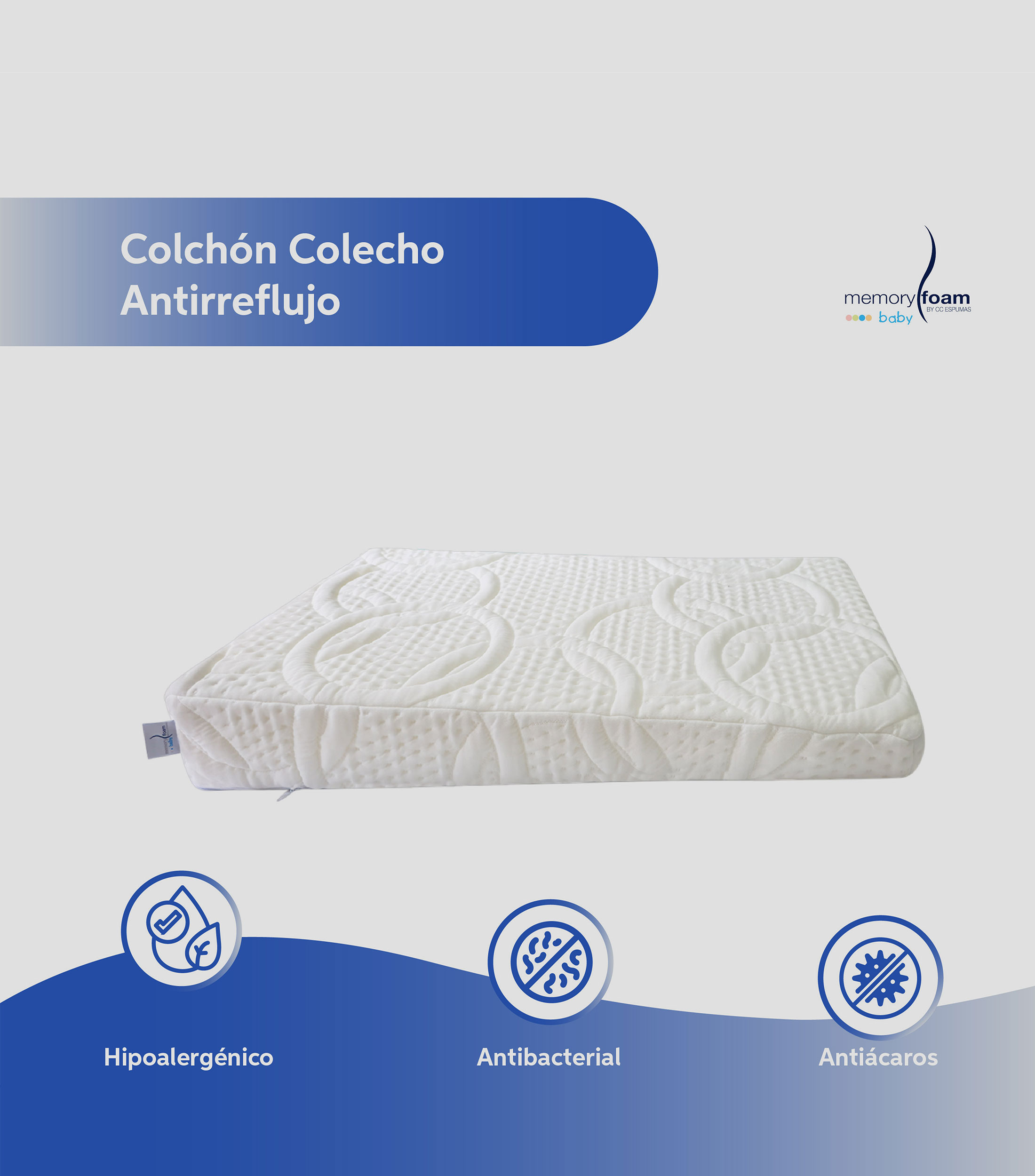 Colchón para cuna Colecho Antirreflujo Bebé