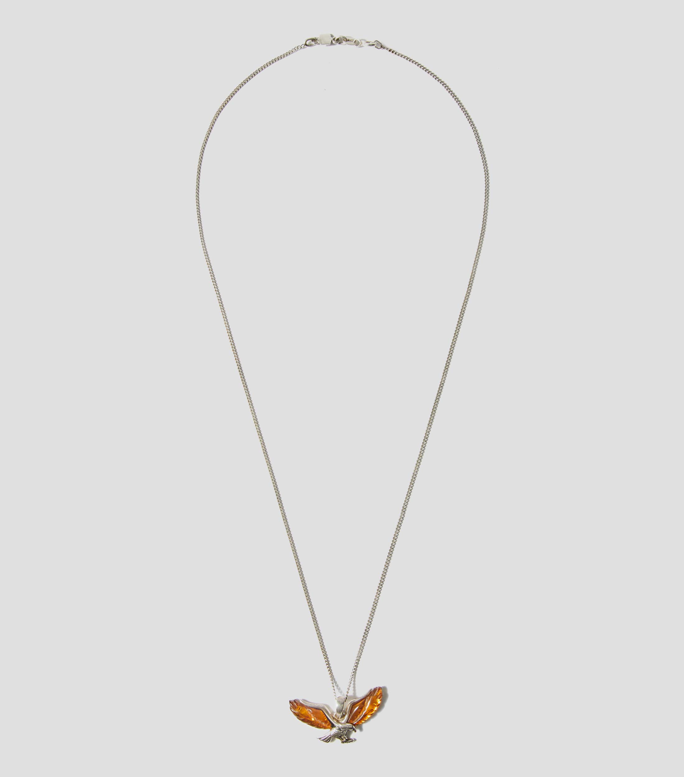 Dije con cadena en plata .925 con ambar Aguila Hombre