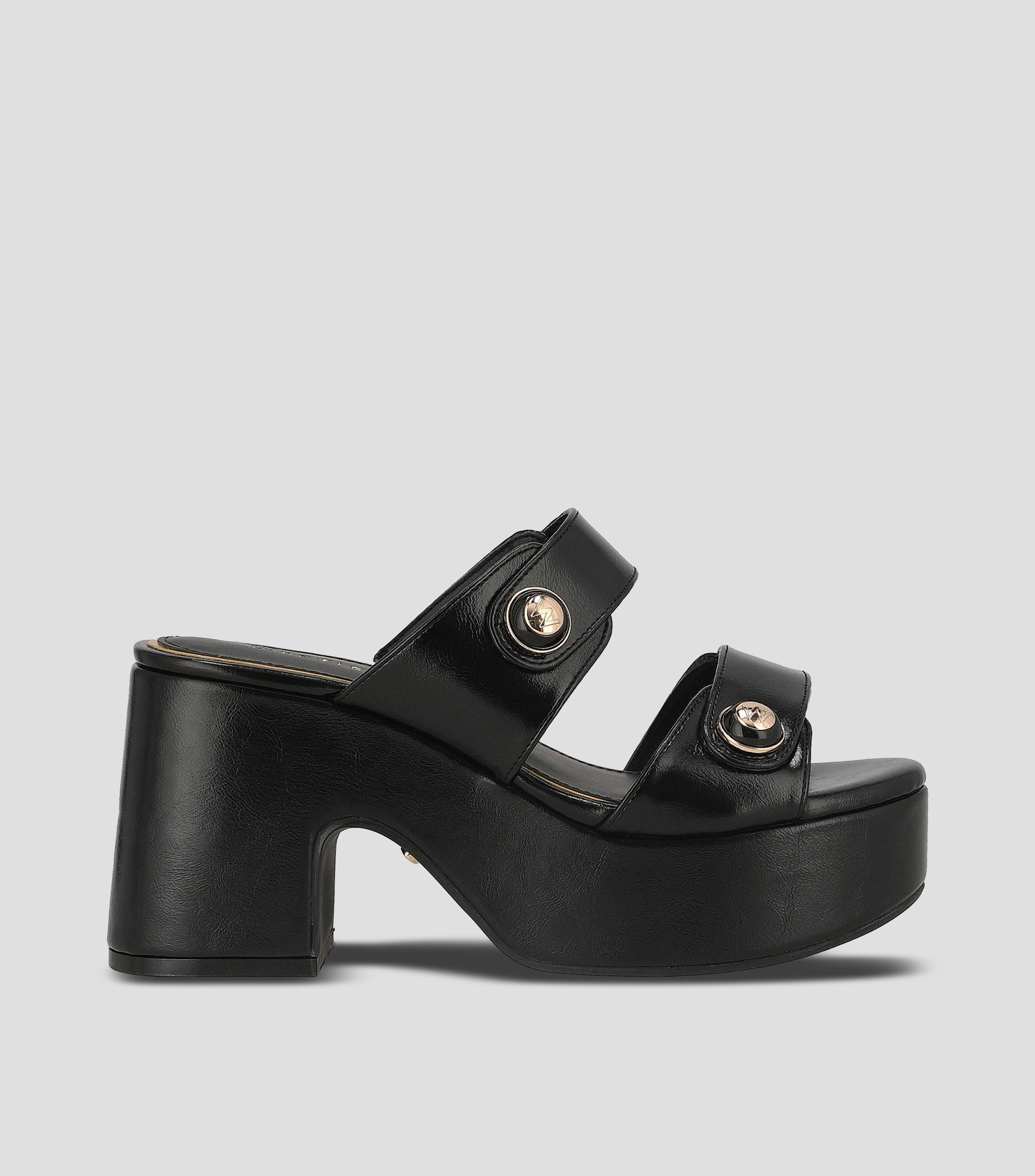 Sandalias casuales tacón alto ancho Mujer