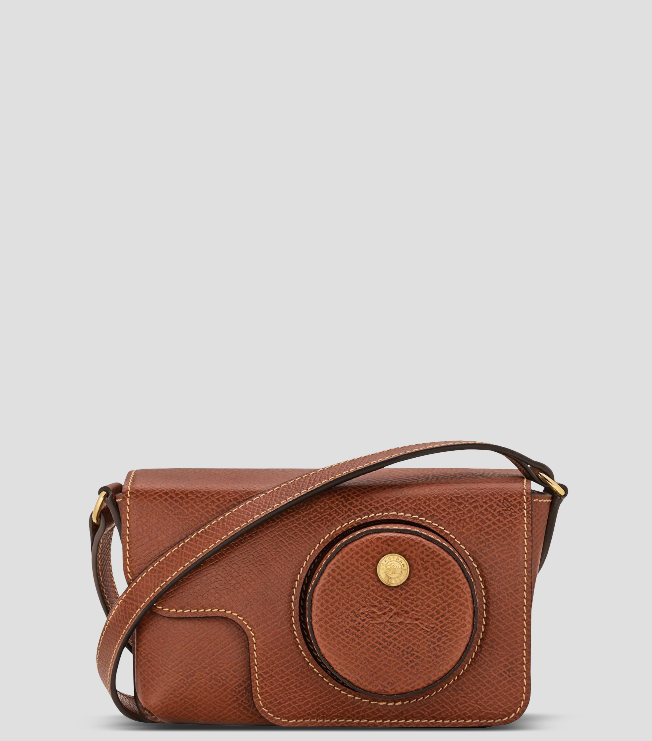 Bolsa crossbody lisa con detalle texturizado Mujer