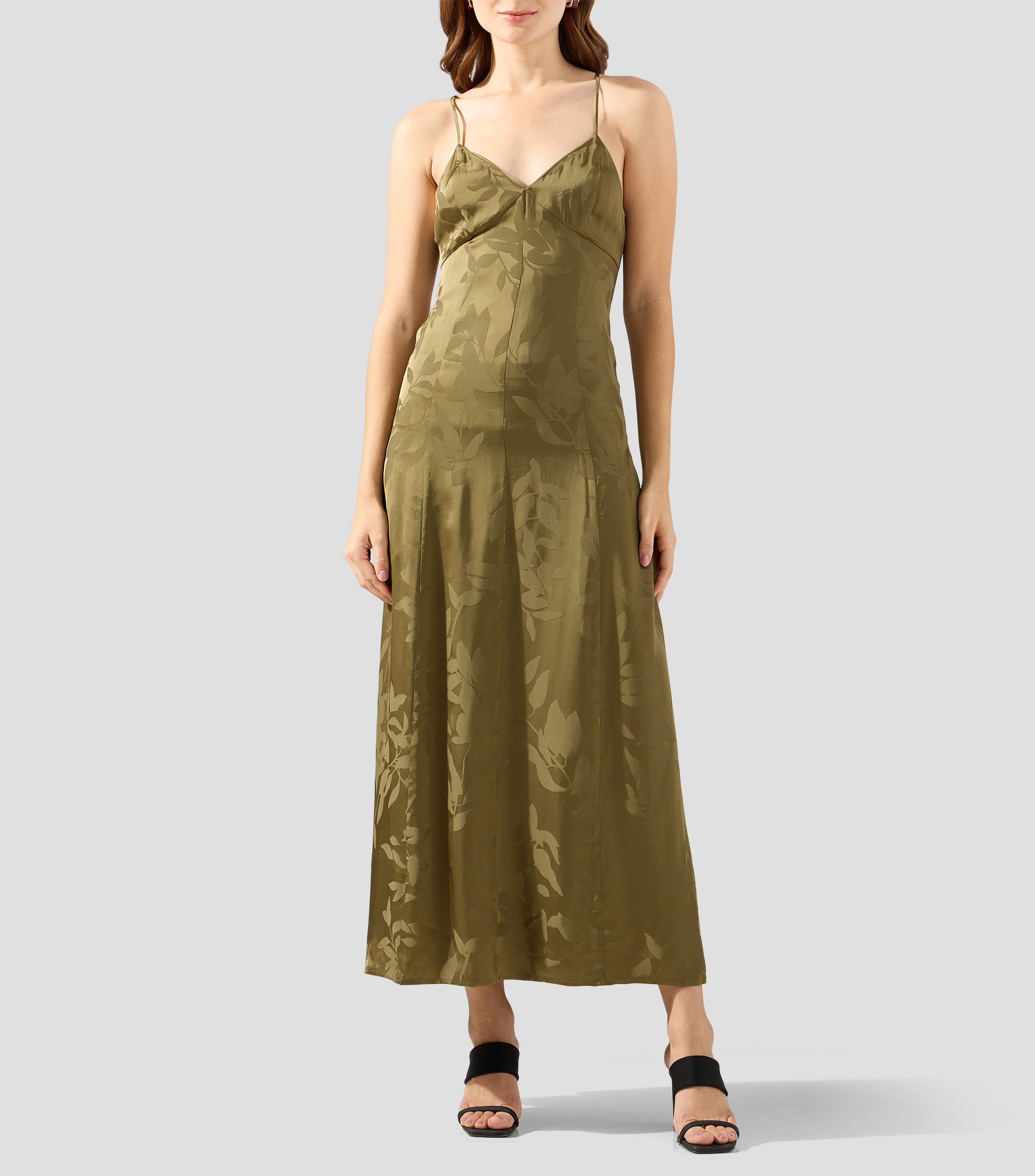 Vestido largo estampado Mujer