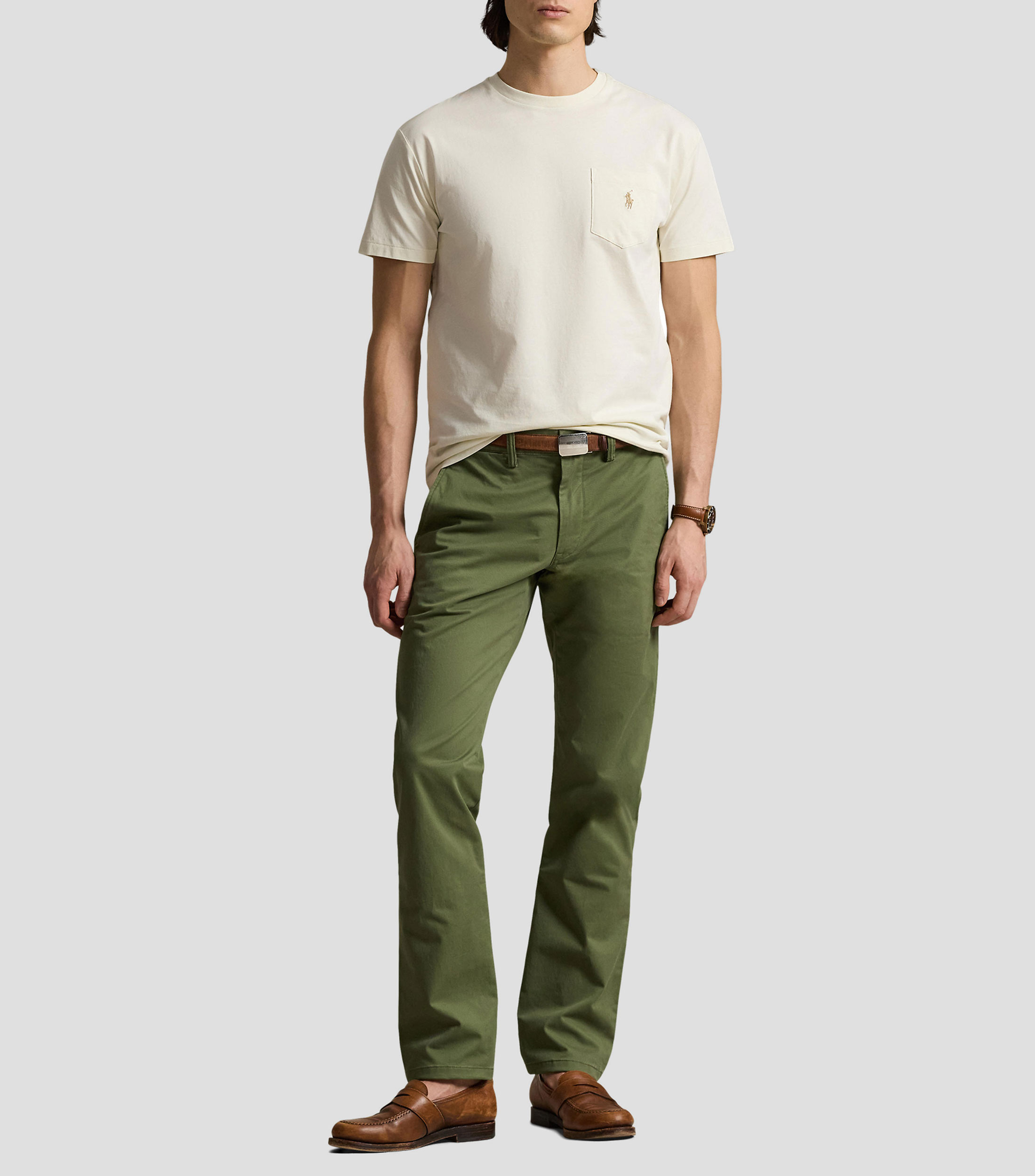 Playera cuello redondo manga corta sólida Hombre