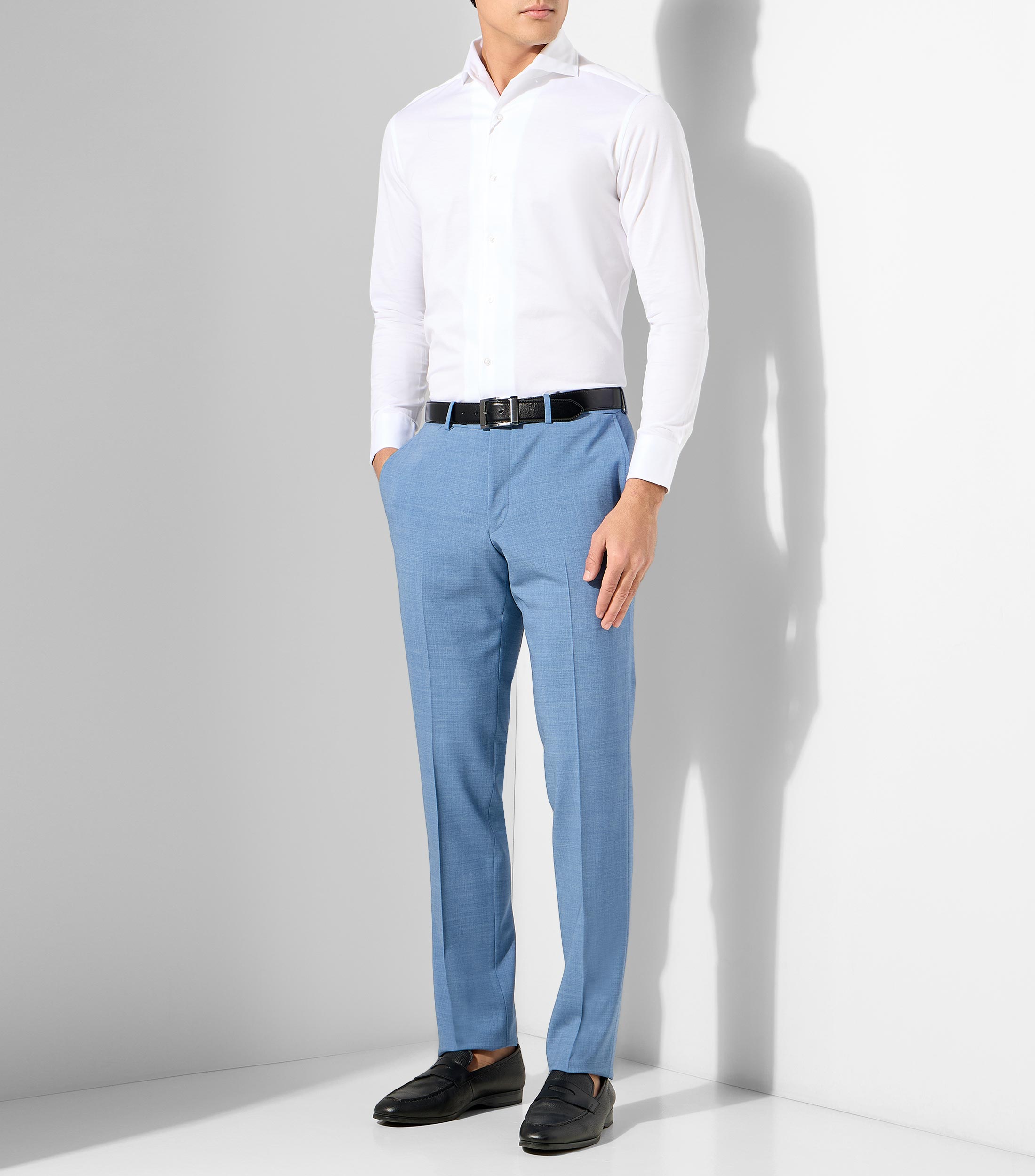 Camisa lisa manga larga Hombre