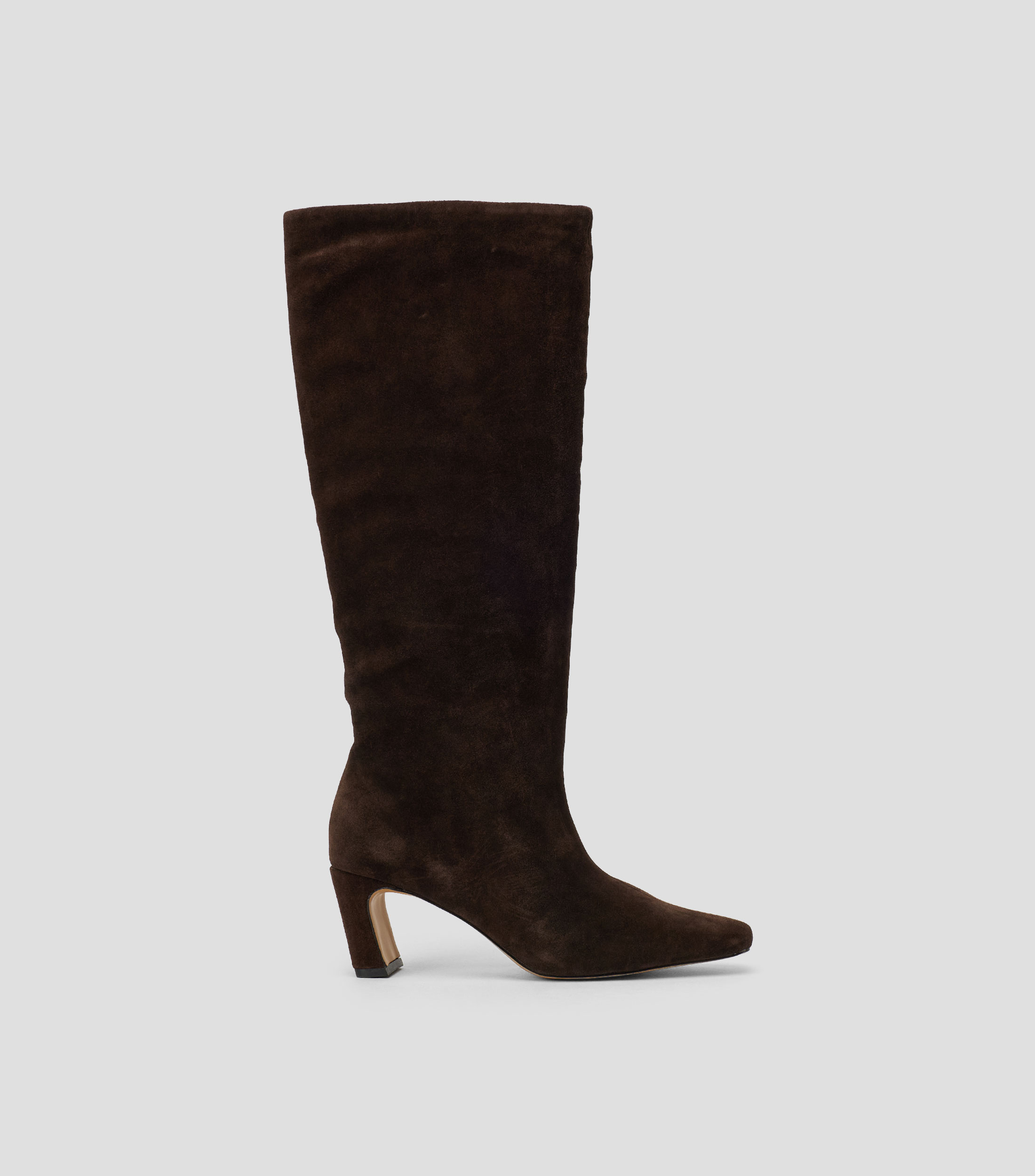 Botas largas Bethie en piel con tacón medio y ancho Mujer