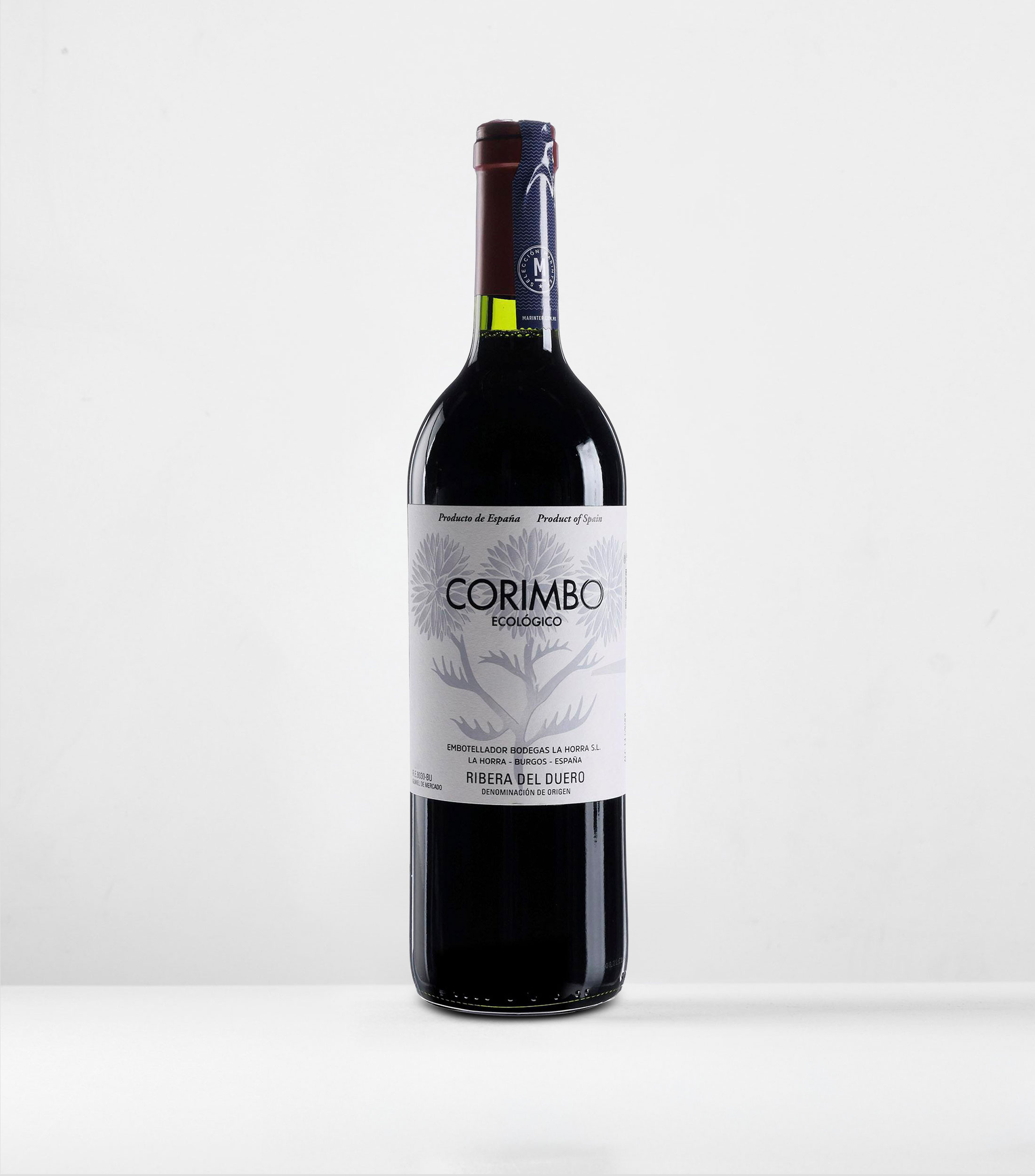Vino tinto tempranillo Corimbo Ecológico 2020, España, 750 ml