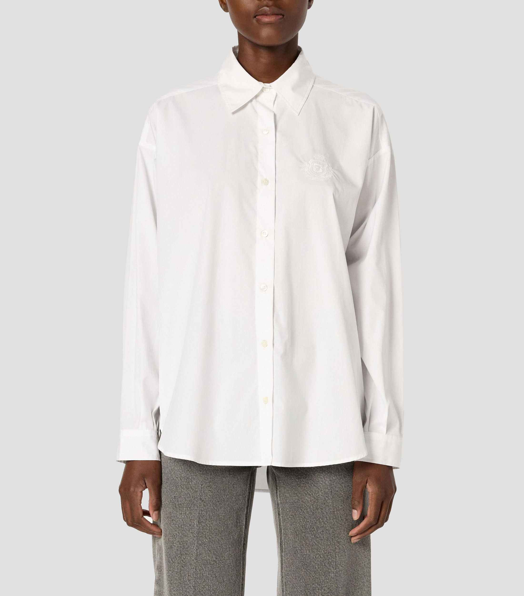 Camisa lisa manga larga Mujer